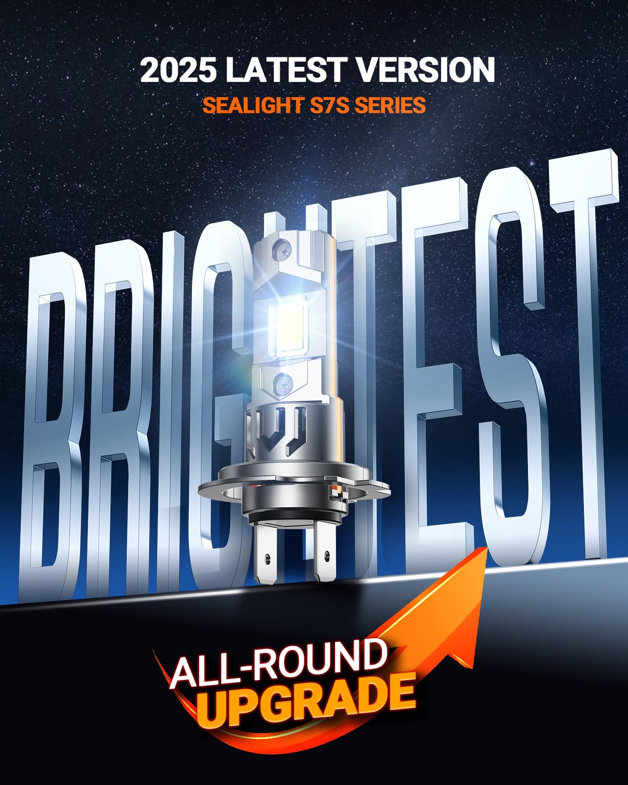 Sealight H7 Bulb For Fog/Atv  65000Lm 65W 2025 New Modle  6500K Eye-Protected  Wireless Non-Polarity 1:1 Size Easy Installation  10 Years Lifespan  2 Pack