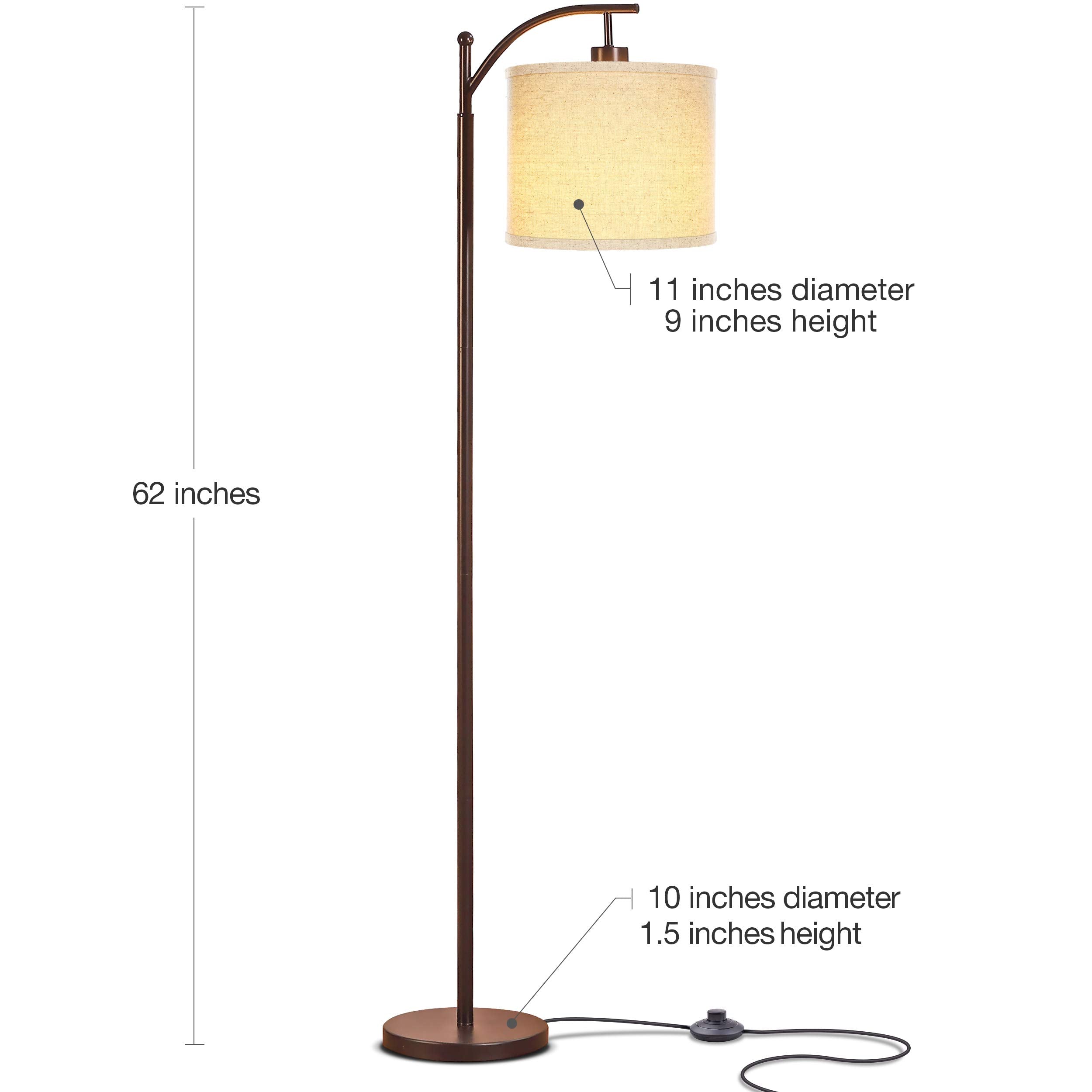 Brightech Montage LED Floor Lamp, Arc Shade, Metal, Oil-Rubbed Bronze, Modern Design for Living Room & Office