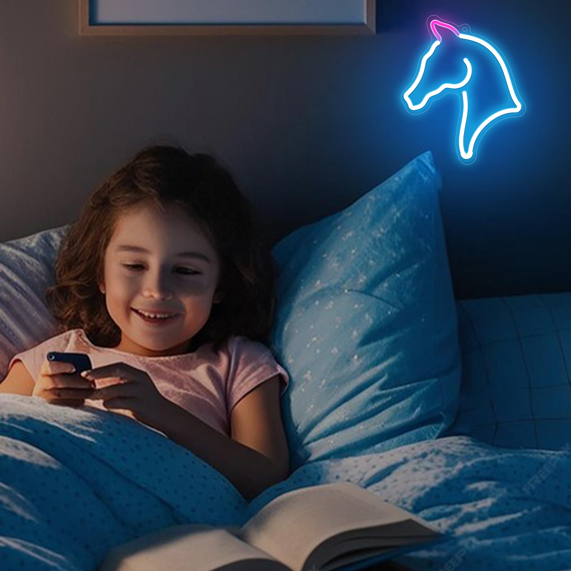 Anywin Neon Horse Sign for Wall Decor, LED Light, 12x16 inches, Ideal Gift for Kids, Girls, Women