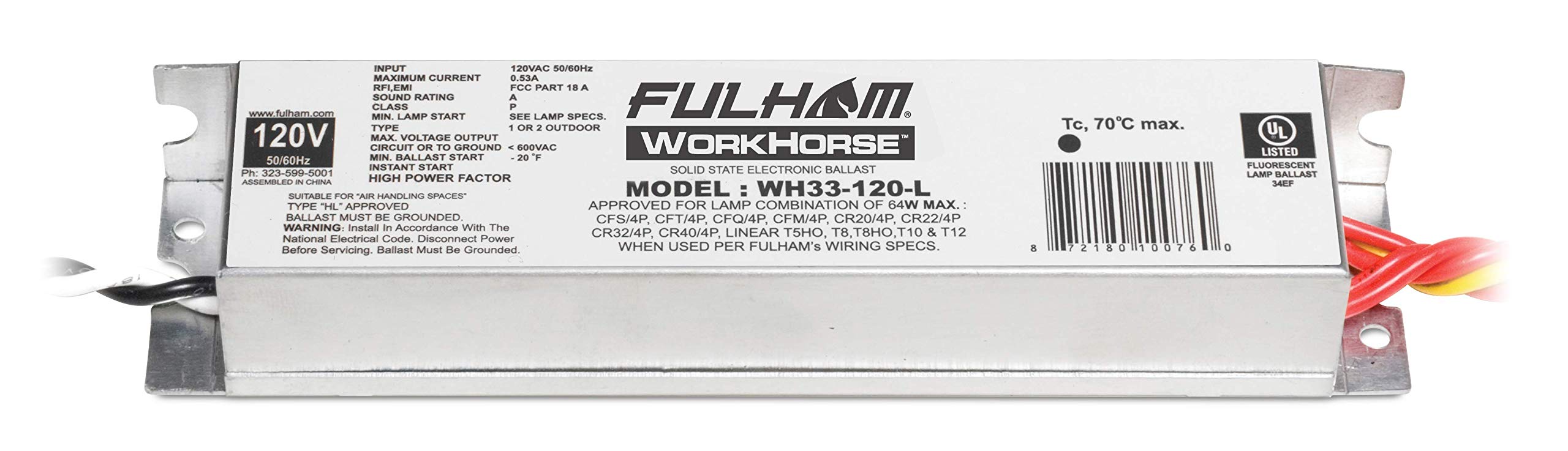 Fulham Lighting Fulham Workhorse Adaptable Ballast, Wh33-120-L