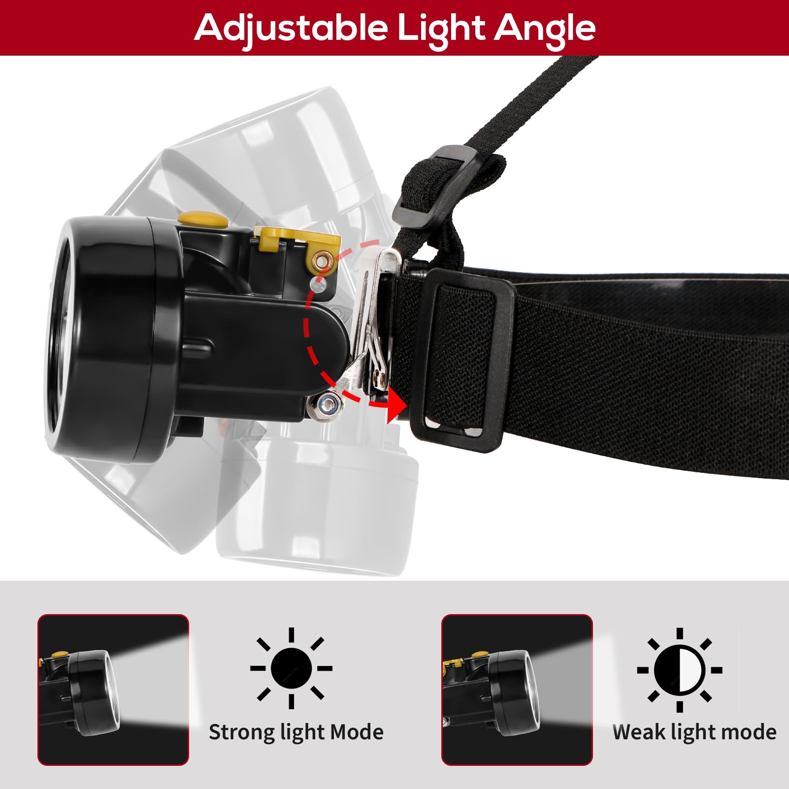 Hunting friends KL2.8LM Rechargeable LED Headlamp Waterproof Miners Light Yellow