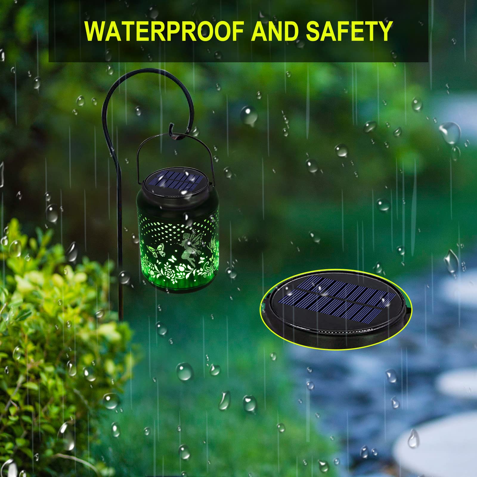 Znycye Upgraded Replacement Solar Light Parts(Top Size 3.66 In, Bottom Size 2.76 In), 2 Pack 8 Colors Solar Replacement Top Part