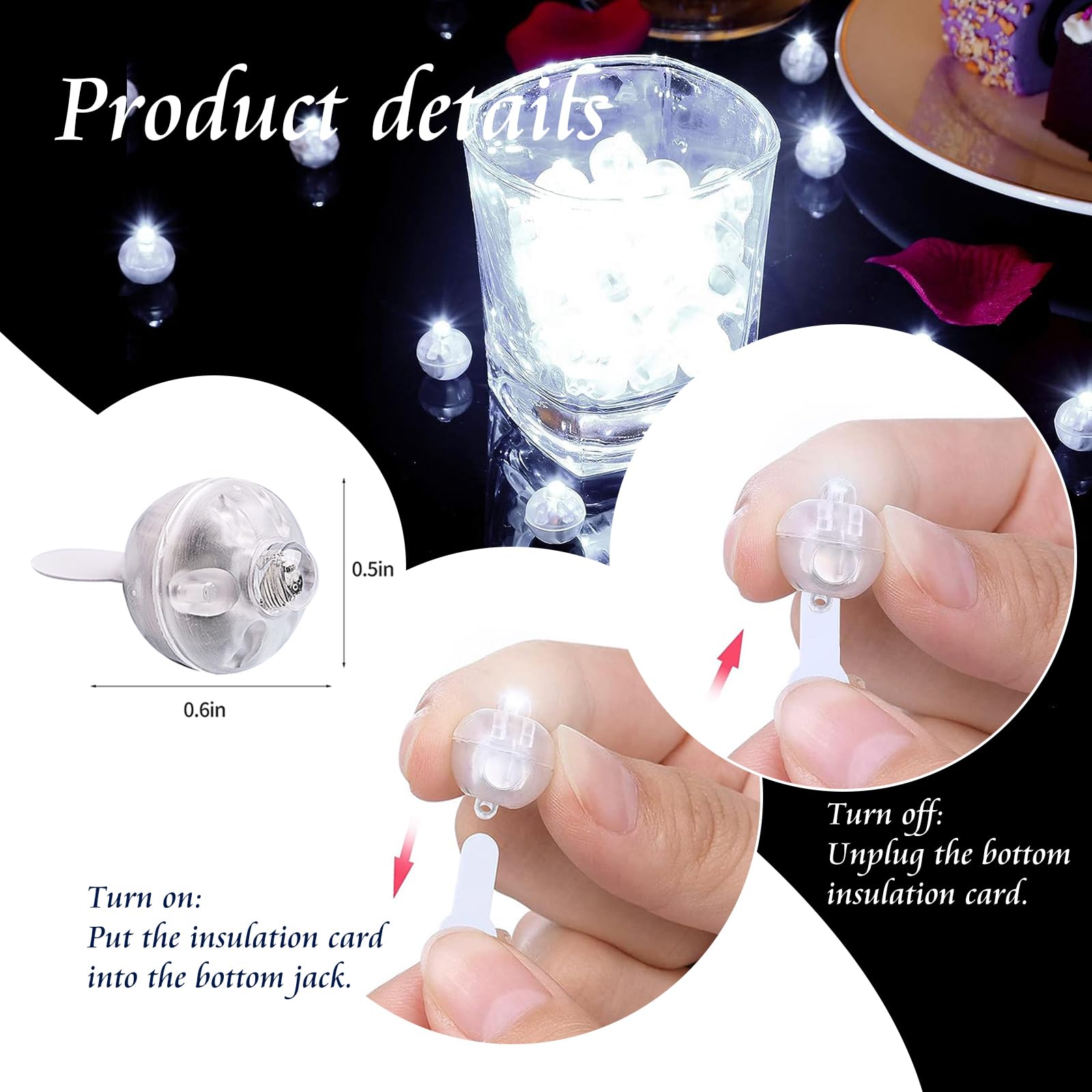 Chzk 200Pcs Balloon Lights Warm White&Cool White Mini Led Lights Round Long Standby Time Multicolor Ball Lamps Paper Lantern Bal