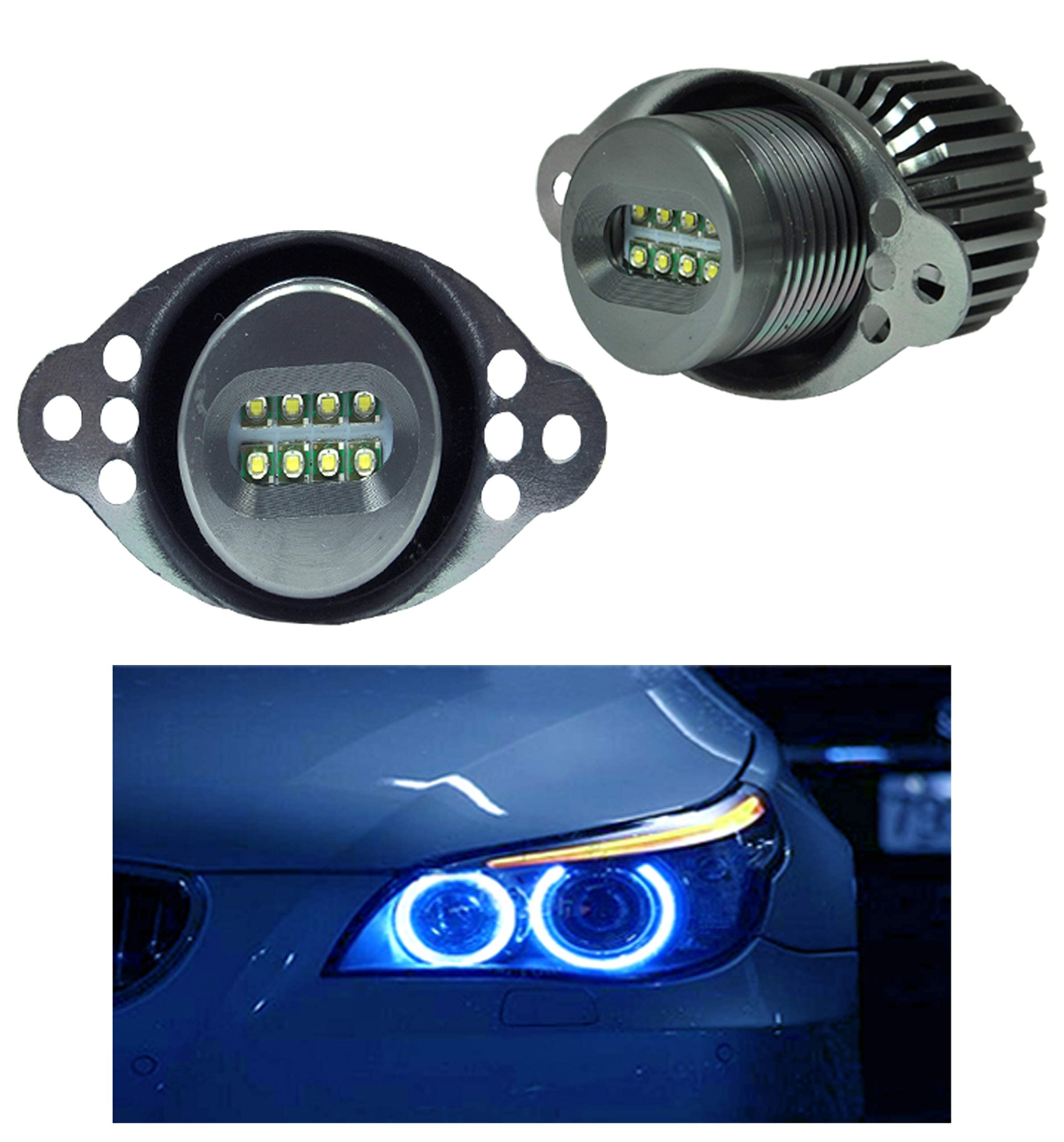 Icbeamer Led Angel Eye Marker Bulbs Fit E90,E91 Lci Bmw Halo Ring Standard Halogen Headlights Replacement Bulbs [Blue]