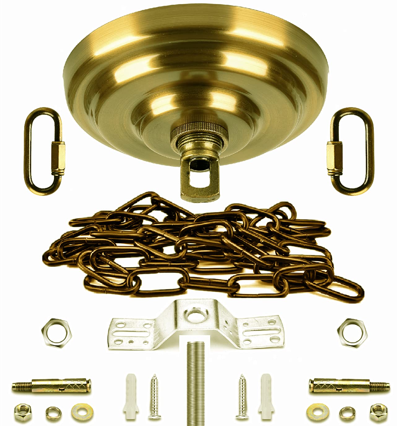 Rojoser Heavy Duty Canopy Kit With Vintage Gold Copper Pendant Light Fixture Chain