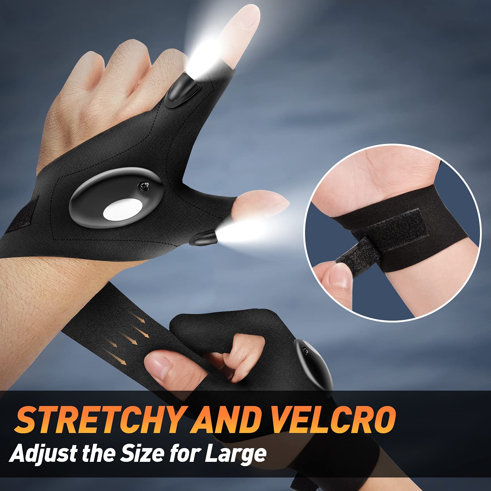 Lenski Dad Gifts for Men, Flashlight Gloves Camping Accessories, Fathers Day Gifts from Daughter Wife, Gifts for Dad Who Wants