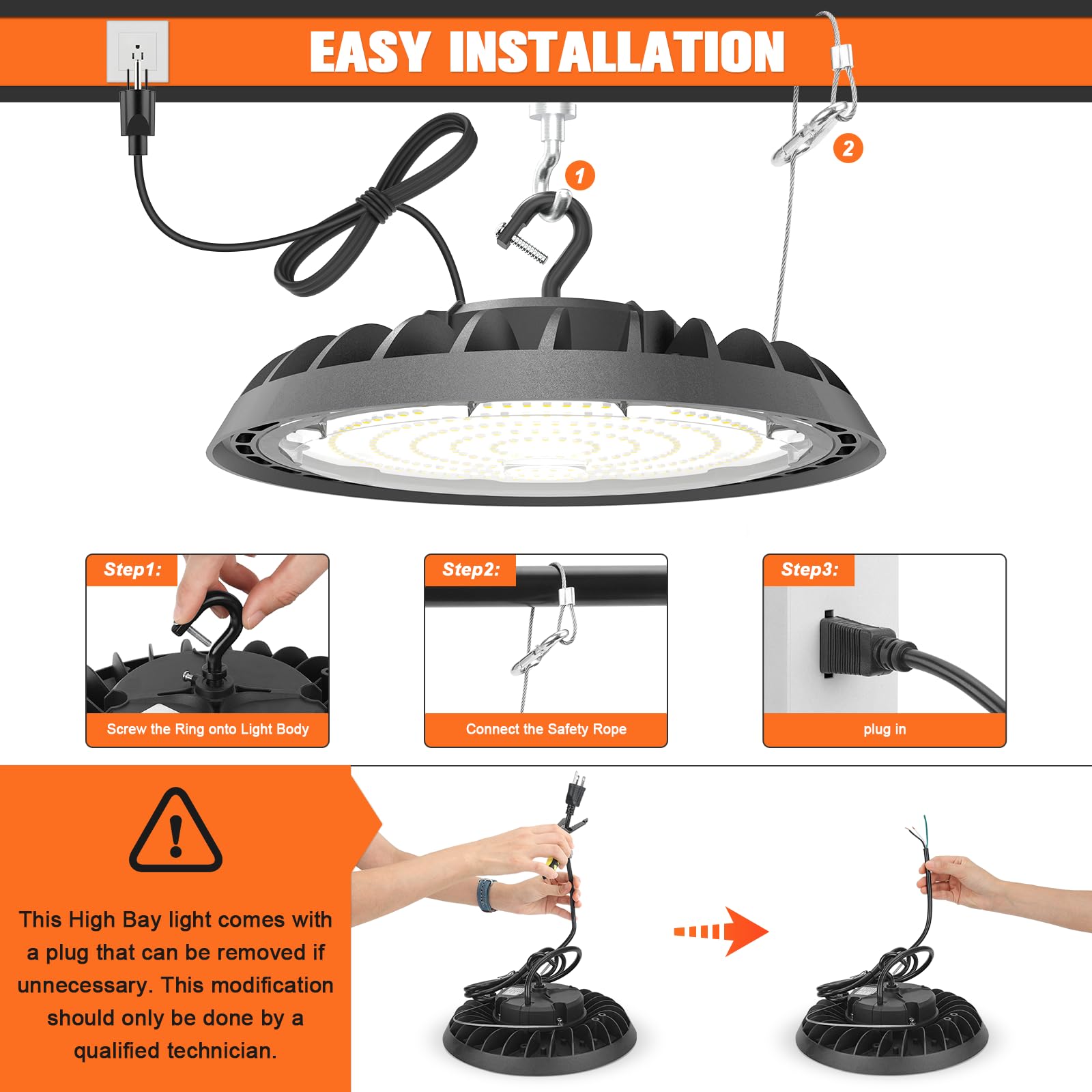 Volisun 6 Pack Ufo Led High Bay Light 37 500Lm  250W  5000K Daylight  100-277V High Bay Led Shop Lights  Etl Listed Commercial Bay Lighting For Garage Workshop Barn Factory Warehouse