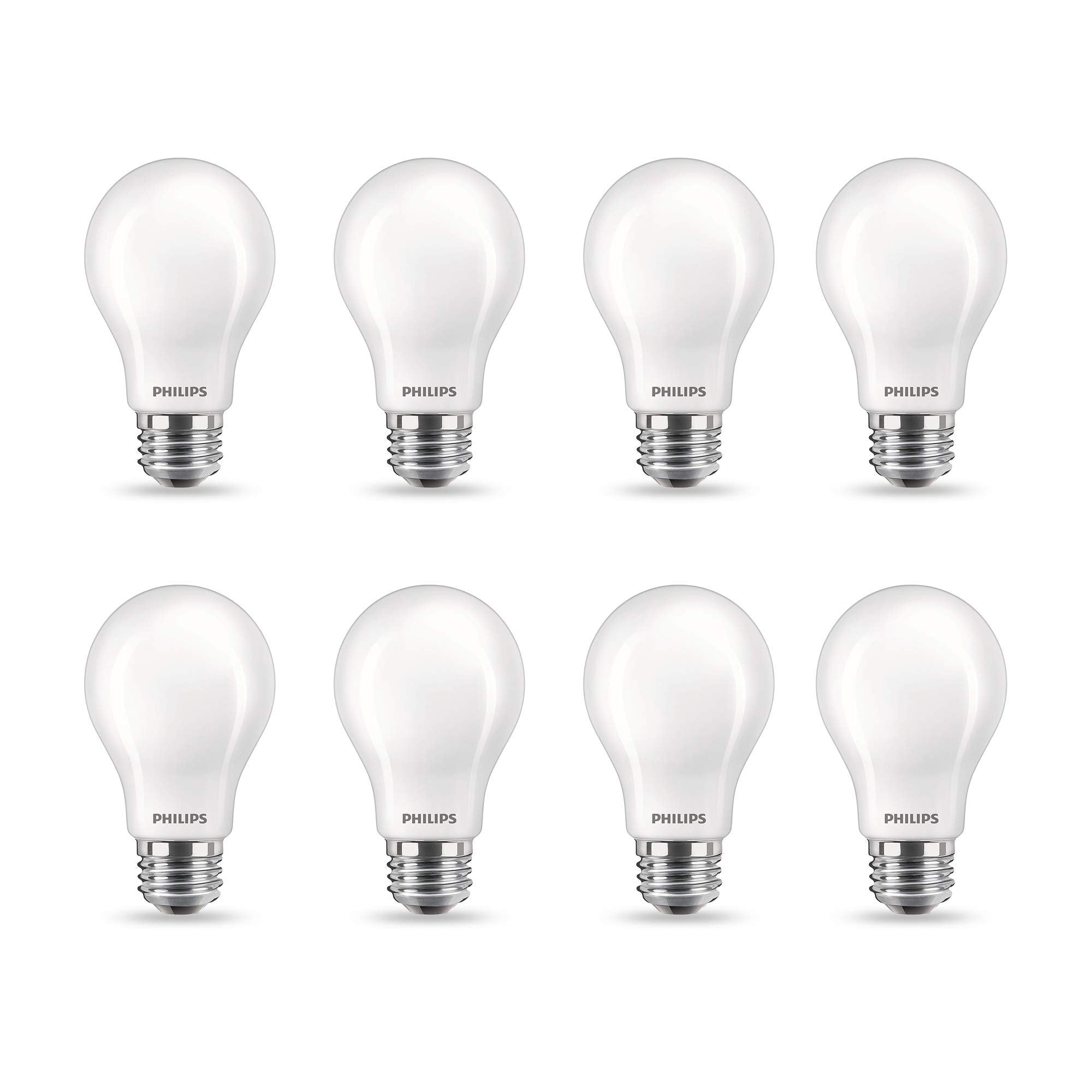 Philips LED Flicker-Free A19 Light Bulb, Dimmable Warm Glow Effect, EyeComfort Technology, 800 Lumen, 2700-2200K, 8.5W=60W, E26 