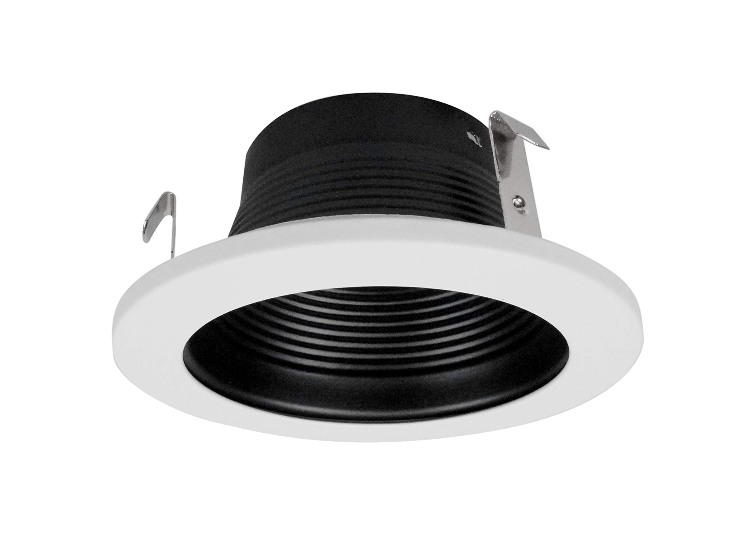 Nicor Lighting 4 Inch Black And White Recessed Baffle Trim, For 4 Inch Housings (19501)