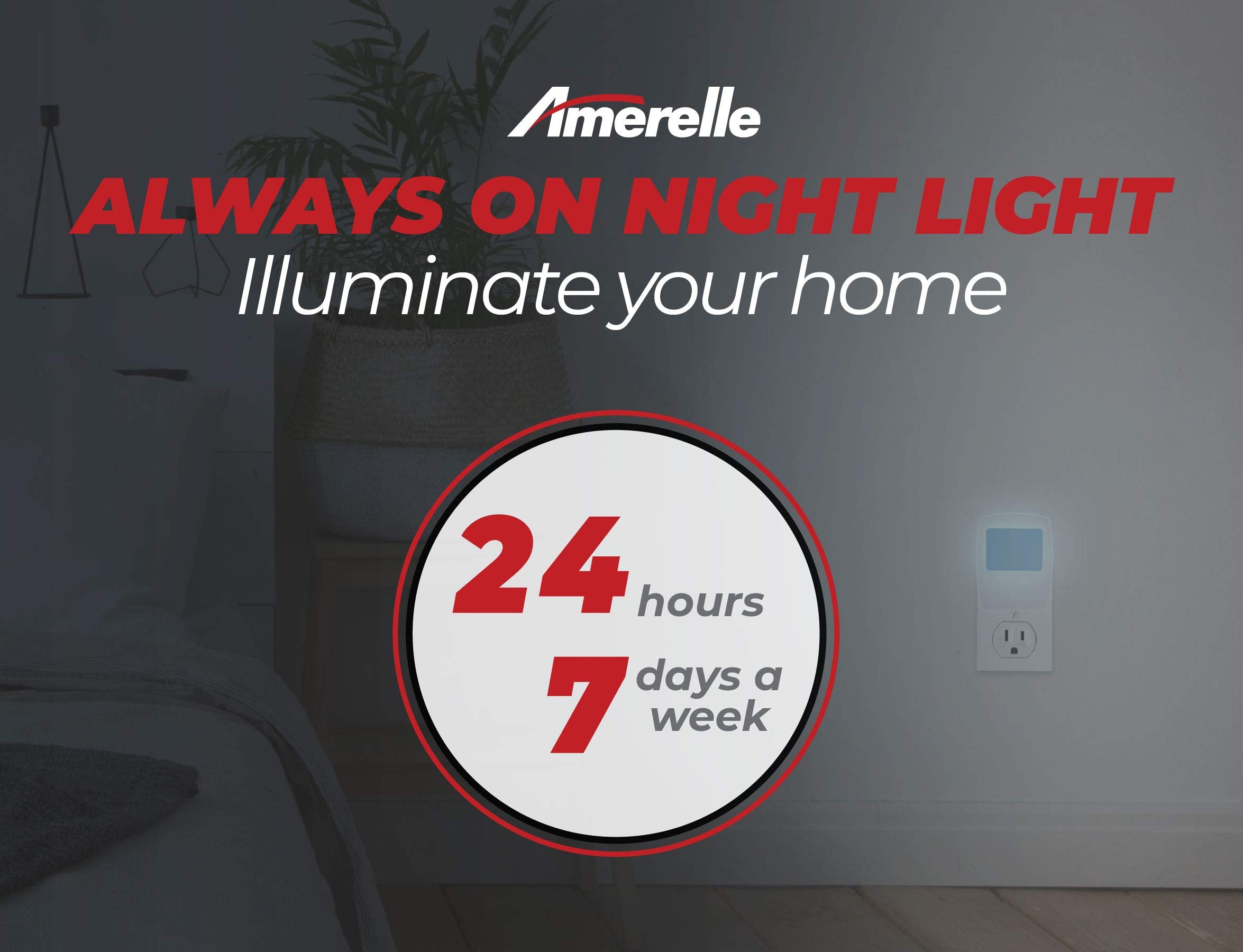 AMERELLE Always-On LED Night Light, 2 Pack, Cool Blue, Model 71282, Slim Plug-in Design for Bedrooms, Bathrooms, and Nurseries