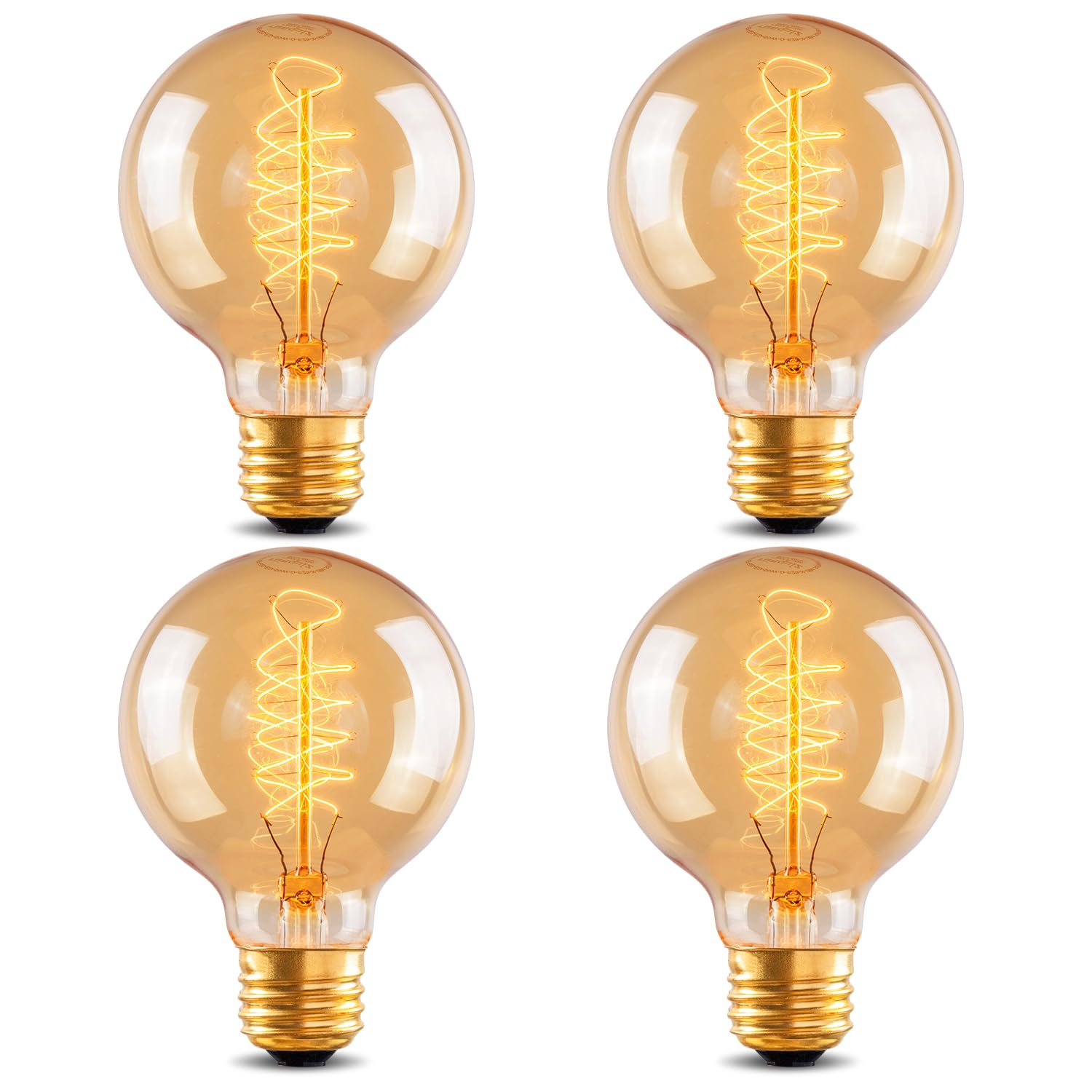 New Lights G25 Globe Edison Light Bulb, 60W Vintage Round Edison Bulb, Vintage Light Bulb, Old Fashion Dimmable Retro Incandesce