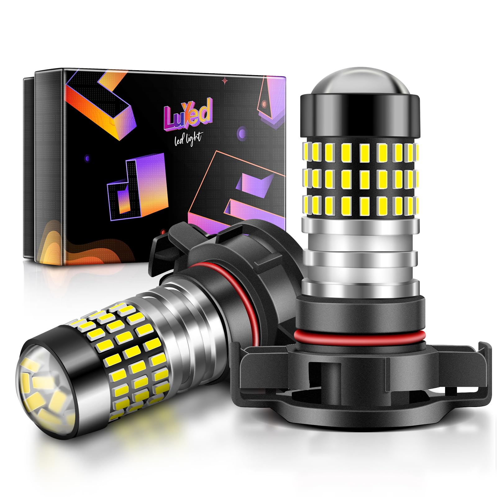 LUYED H16 5202 TYPE1 LED Bulbs Fog Lights 1800 Lumens Super Bright 6500K Xenon White Plug and Play Used for Fog Lights,Pack of 2