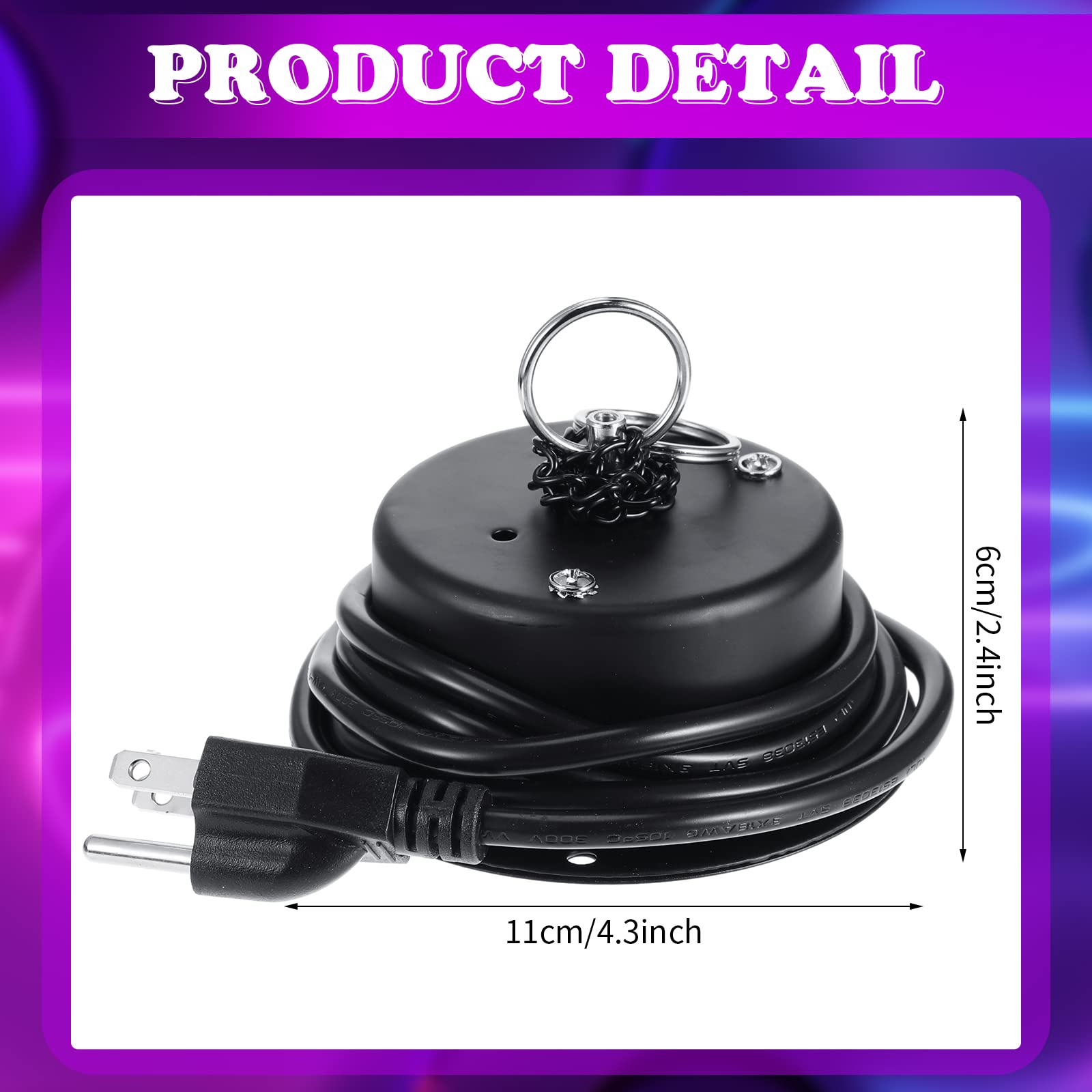 Therwen 3 Pcs Disco Ball Motor Heavy Duty 3Rpm Slow Rotating Mirror Ball Motor Rotator For 12-16'' Under