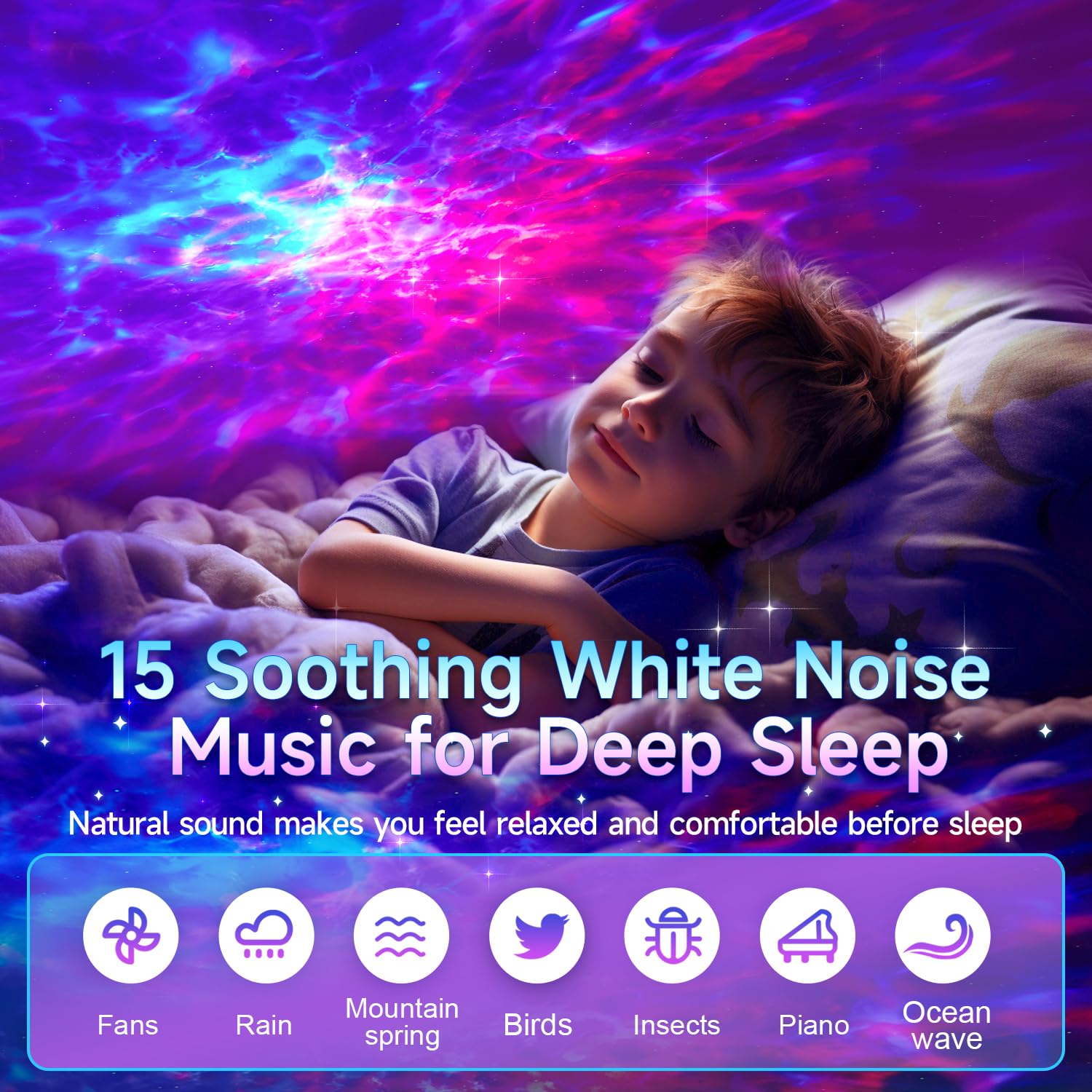 Onefire Galaxy Light Projector With Gifts Box/360 Lighting Modes/15 White Noise/Bluetooth Speaker Star Projector For Bedroom,Exquisite Gifts For Teen Girl Gifts Trendy Stuff,Kids Room Ambient Lighting