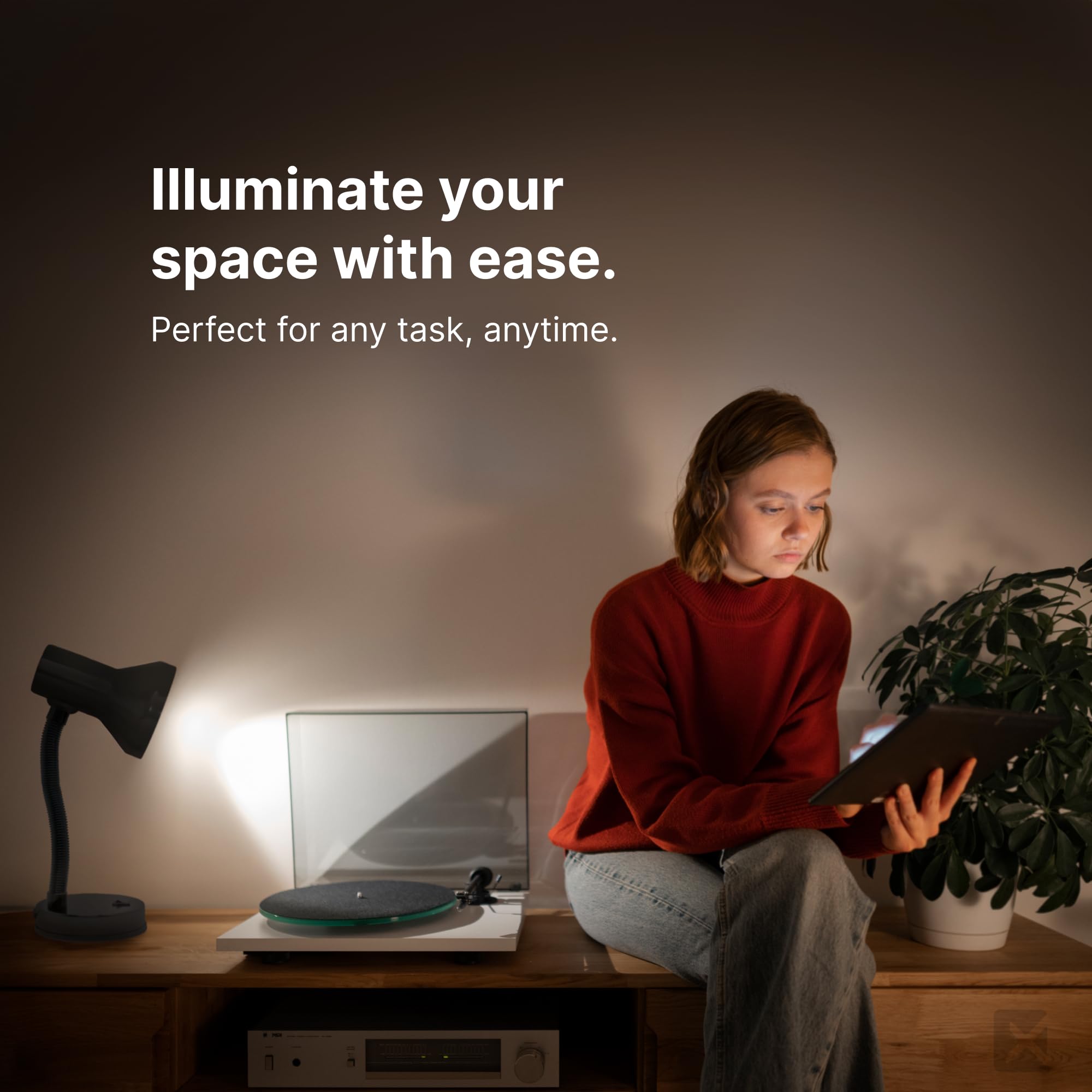 Xtricity LED Desk Light, 360? Adjustable Gooseneck, Home and Office Lamp with 7W A19 Bulb, 120V, On/Off Switch, 14Height - Readi