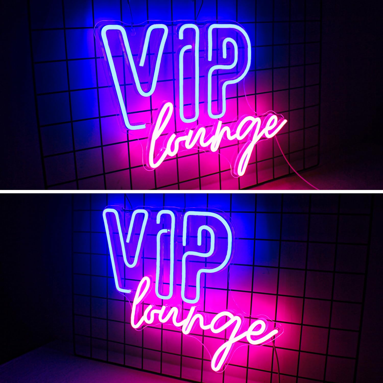 Horseneon VIP Lounge Neon Sign - USB Powered LED Wall Decor, Acrylic, Blue & Pink