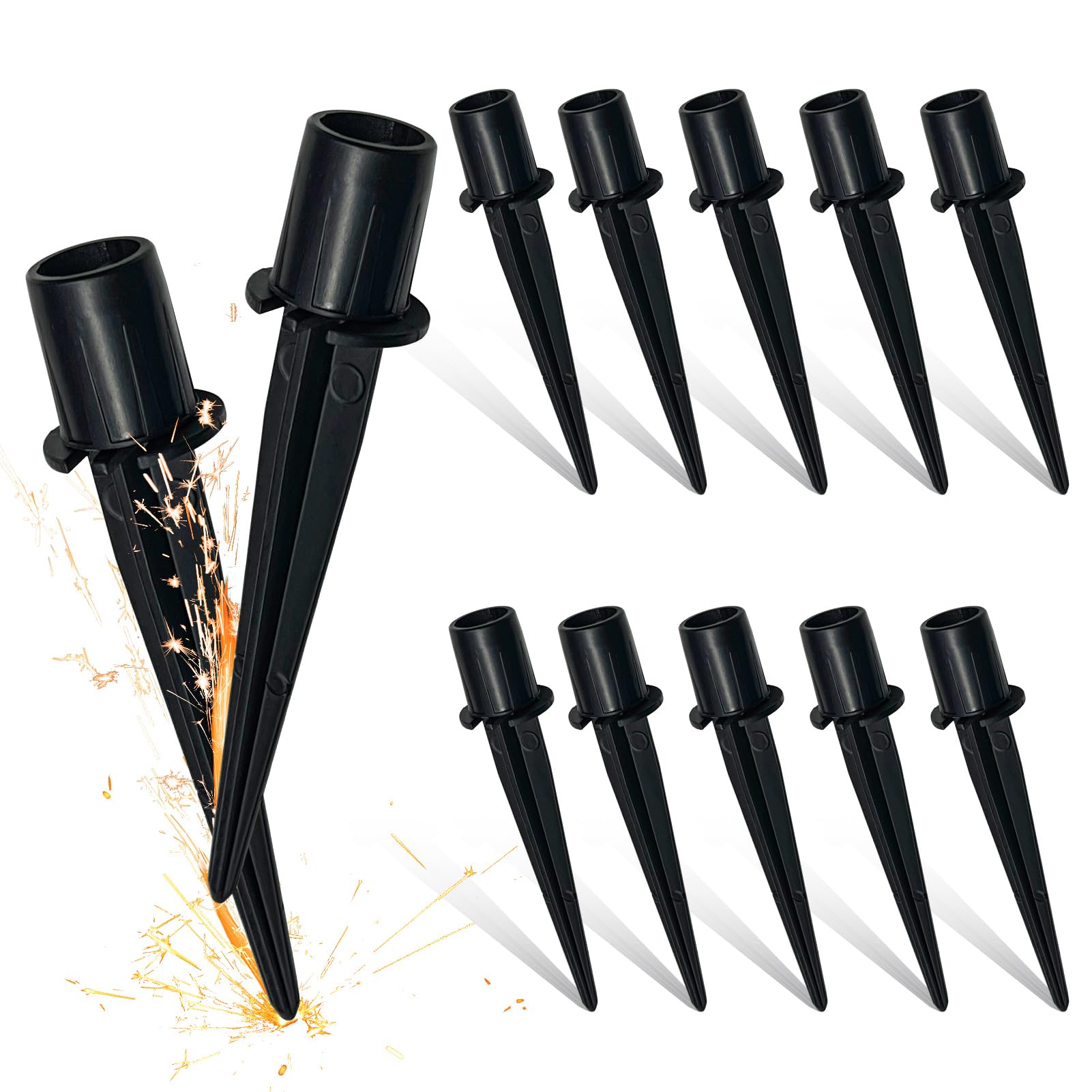 10 Pack Metal Replacement Stakes For Solar Lights Outdoor, 0.78&quot; X 5.35&quot; Solar Pathway Lights Spike Replacer, Outdoor Ground Stakes For Garden Lights Landscape Yard Pathway Patio Lamps Pole