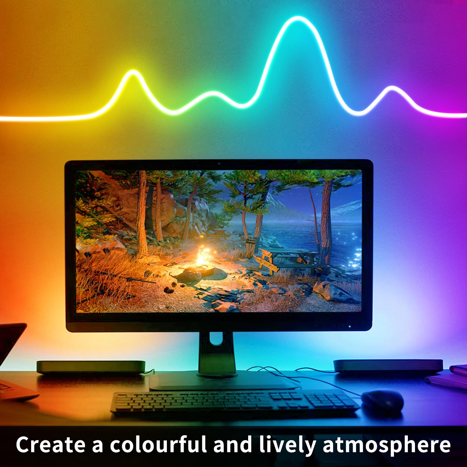 Segrass Led Neon Lights Strip 132Ft,Dc 24V Rgb Led Neon Light Strip App Remote Controls Control Waterproof Flexible Neon Led Rop