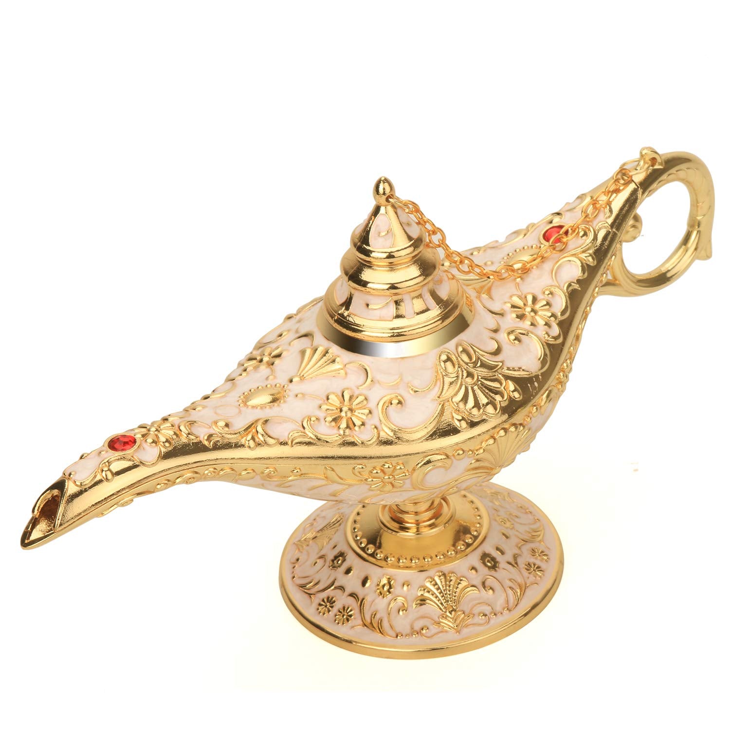 K Cool Classic Aladding Magic Genie Lamp Legend Wishing Light Costume Lamp Metal Carved Cone Incense Burner For Home Tabletop De