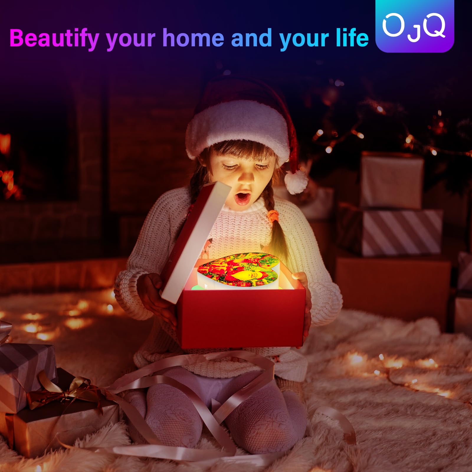 OJQ LED Light Up Letters - Colorful Alphabet, Music Sync, Plastic - Christmas Decor for Teens, Bedroom Wall Art