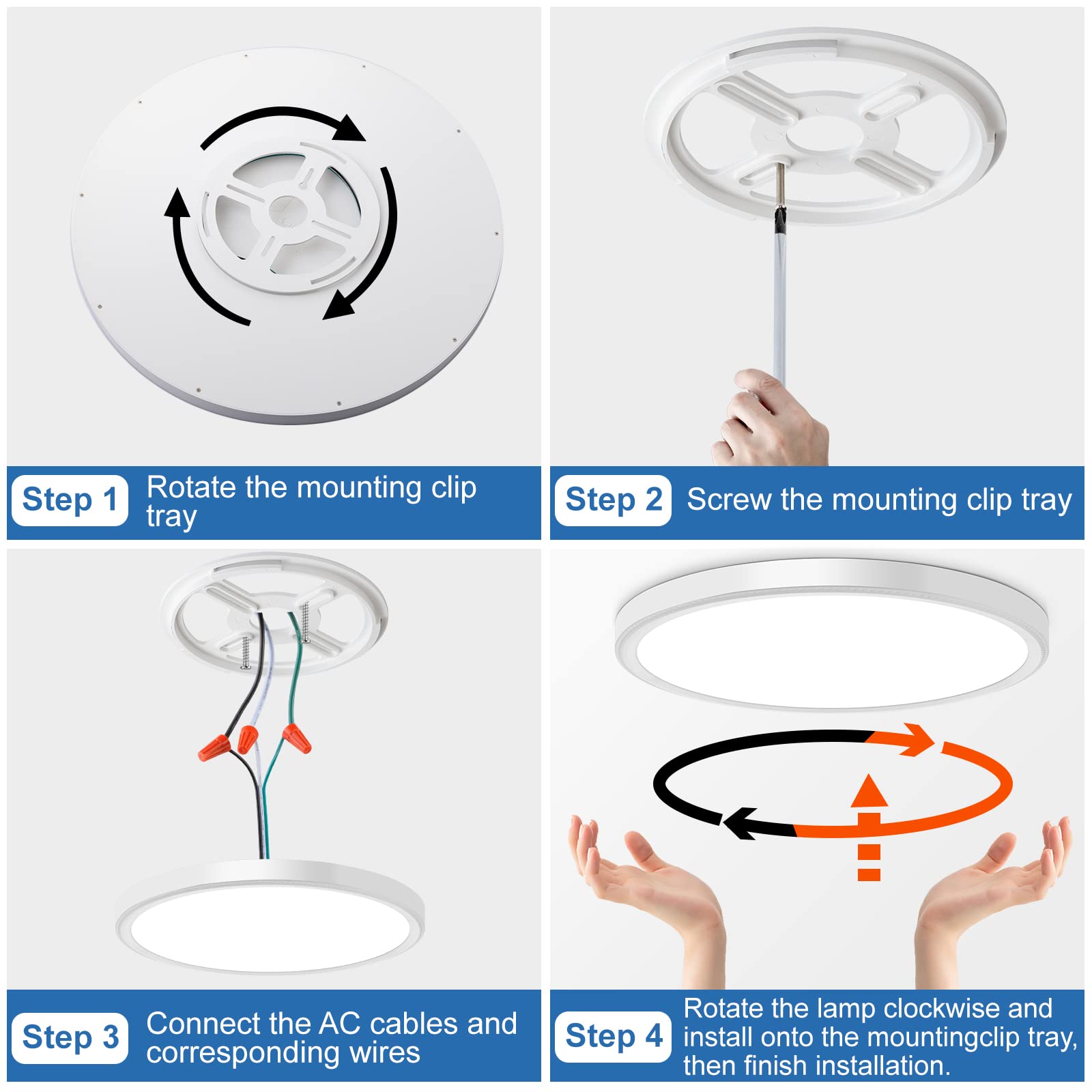 LZHOME 4Pack LED Ceiling Light, Ultra-Thin 42W 4500LM, 15.8 Inch, 3000K/4500K/6000K, White