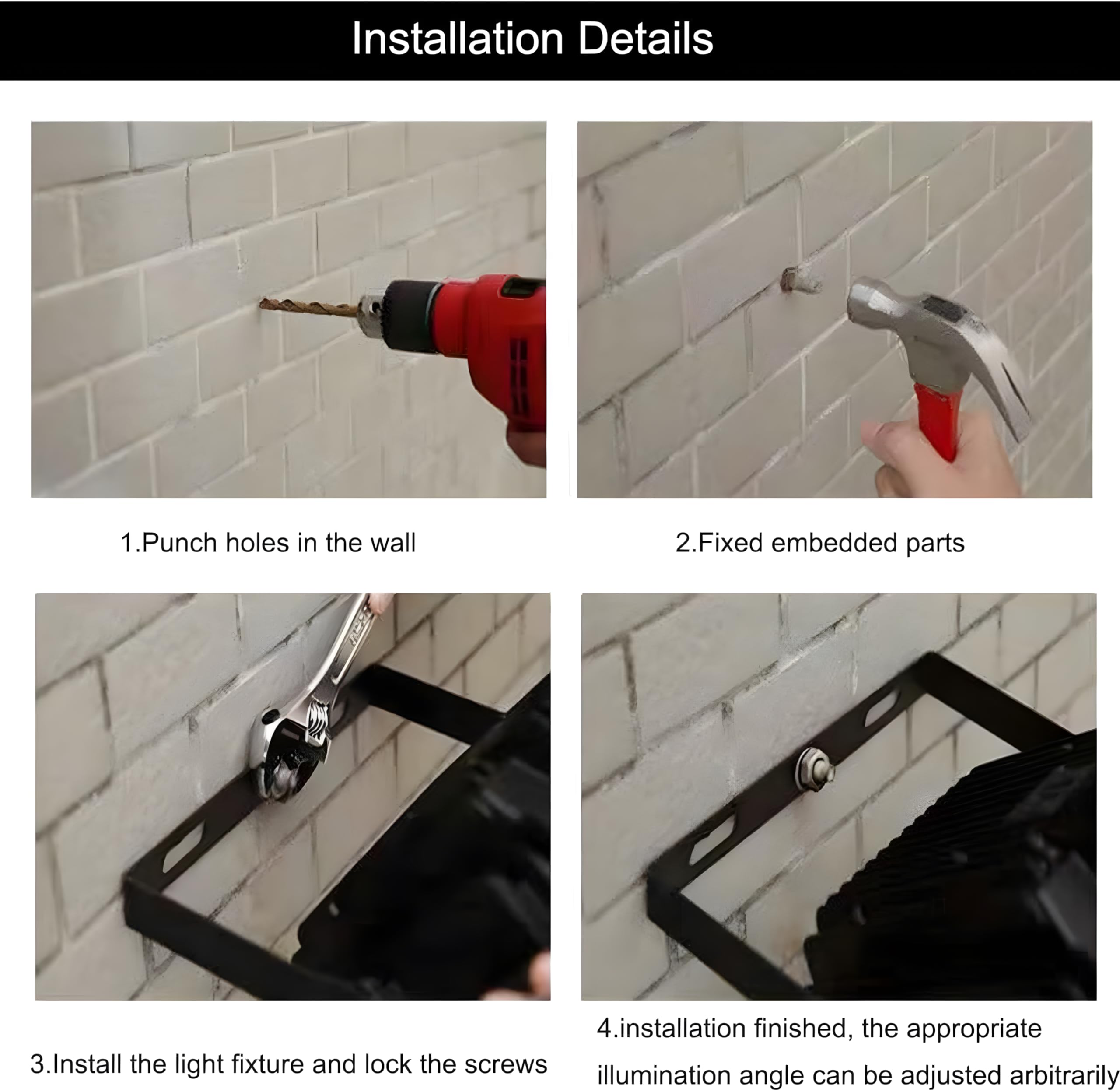 MUCLUD 4Pack LED Flood Light Outdoor,250W LED Work Light 25500lmwith 6FT US Plug,IP66 Waterproof Exterior Security Lights,6000K