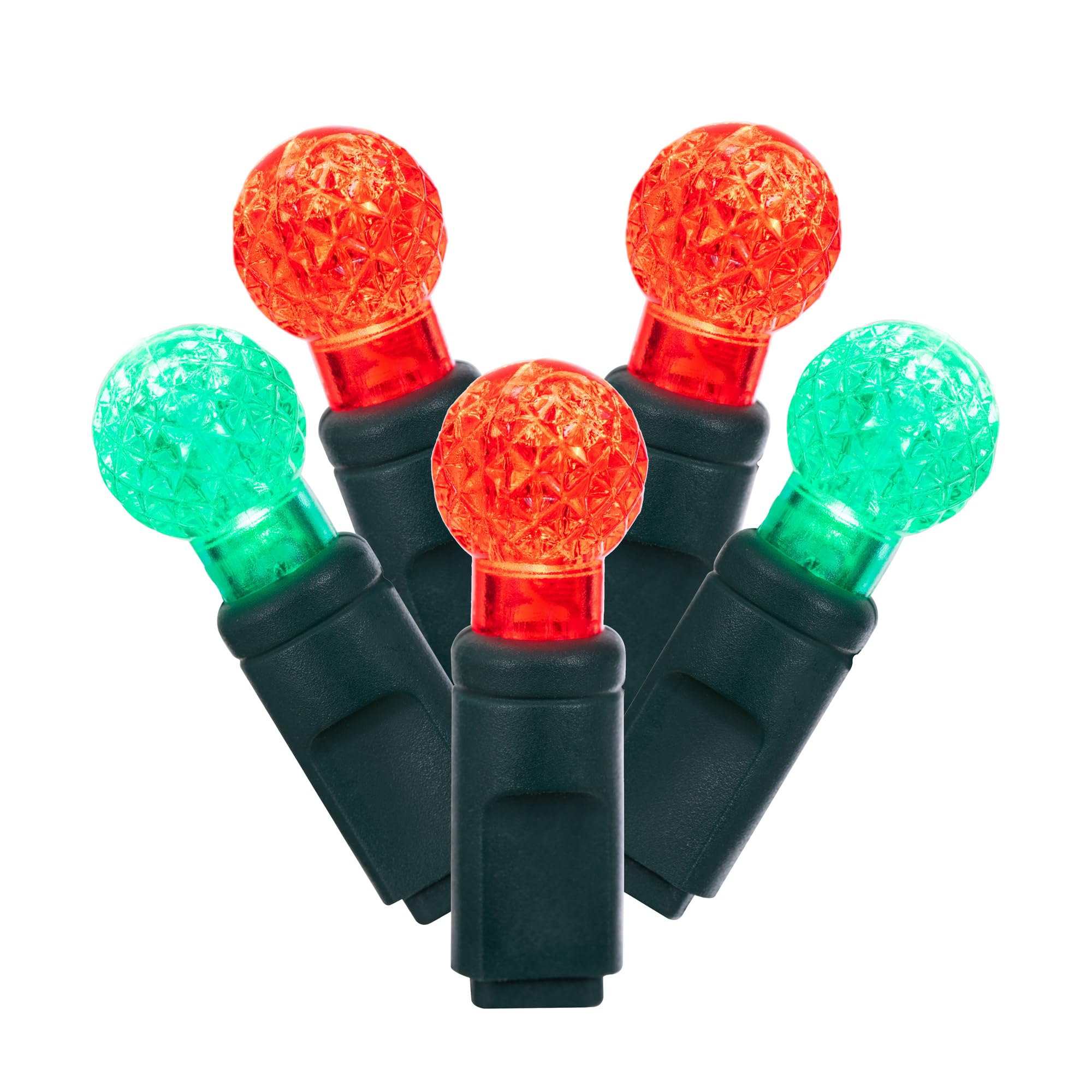 Vickerman 50 Light Red and Green G12 LED Set on Green Wire