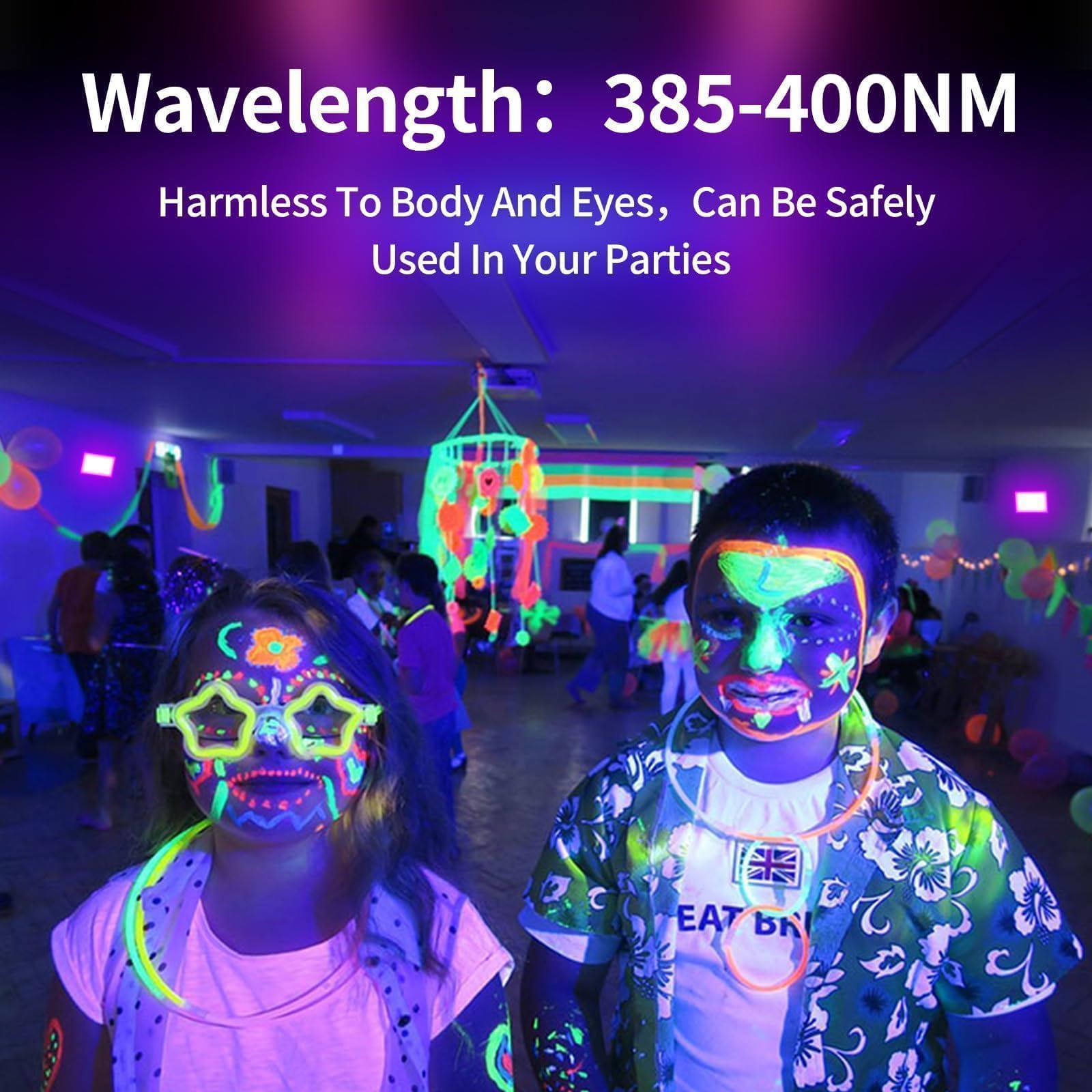 Thecham 38W Led Black Light, Ip66 Waterproof, 5Ft Plug & Switch, Perfect For Halloween Parties