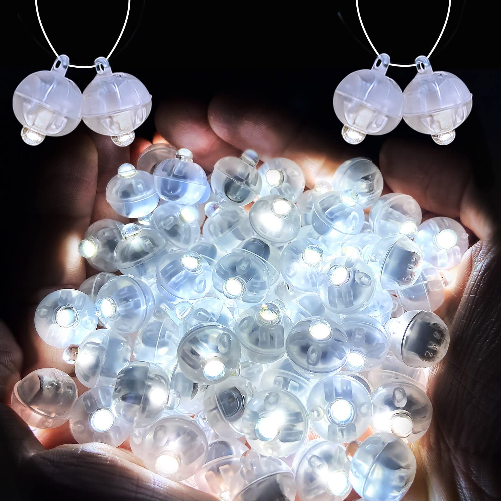 Zgwj 50Pc Mini Led Lights - Flashing Balloons For Party, Wedding, Halloween, Christmas Decor