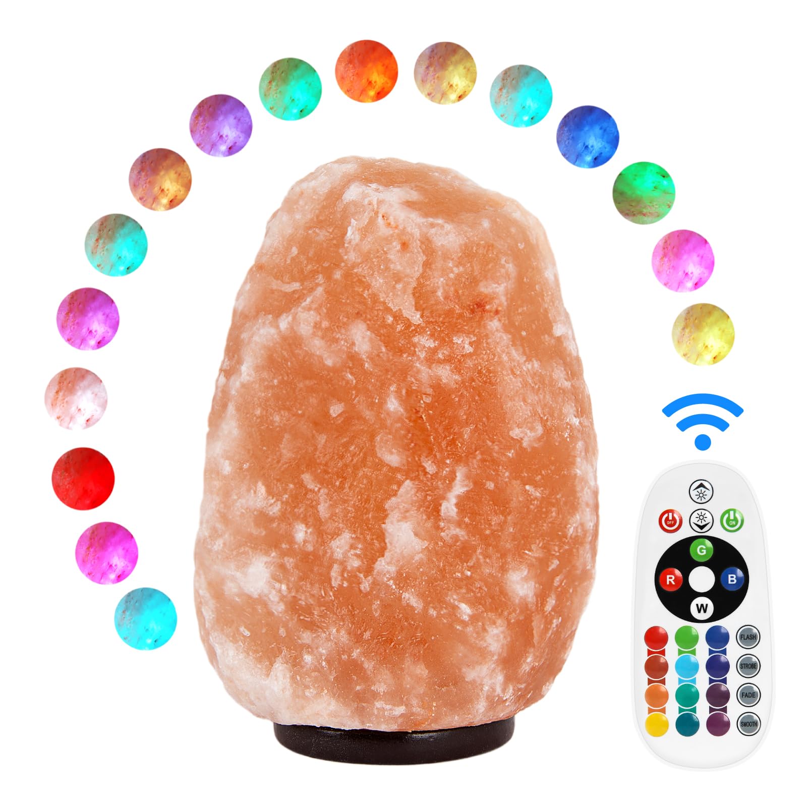 pursalt Himalayan Salt Lamp, Natural Pink, 9-11 Inch, 11-15 lbs, Remote Control, 16 Color-Changing LED, USB-Powered Night Light