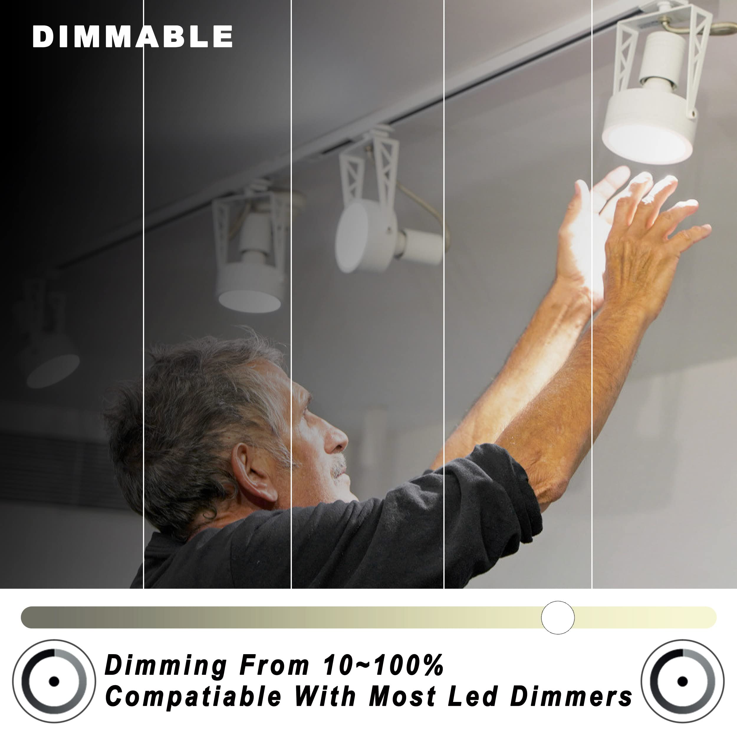 Alide 5W Dimmable Gu10 Led Bulbs 5000K Daylight White,Two Prong Replace Gu10 50W Halogen,120 Degree Flood Wide Beam Angle,Ac120V