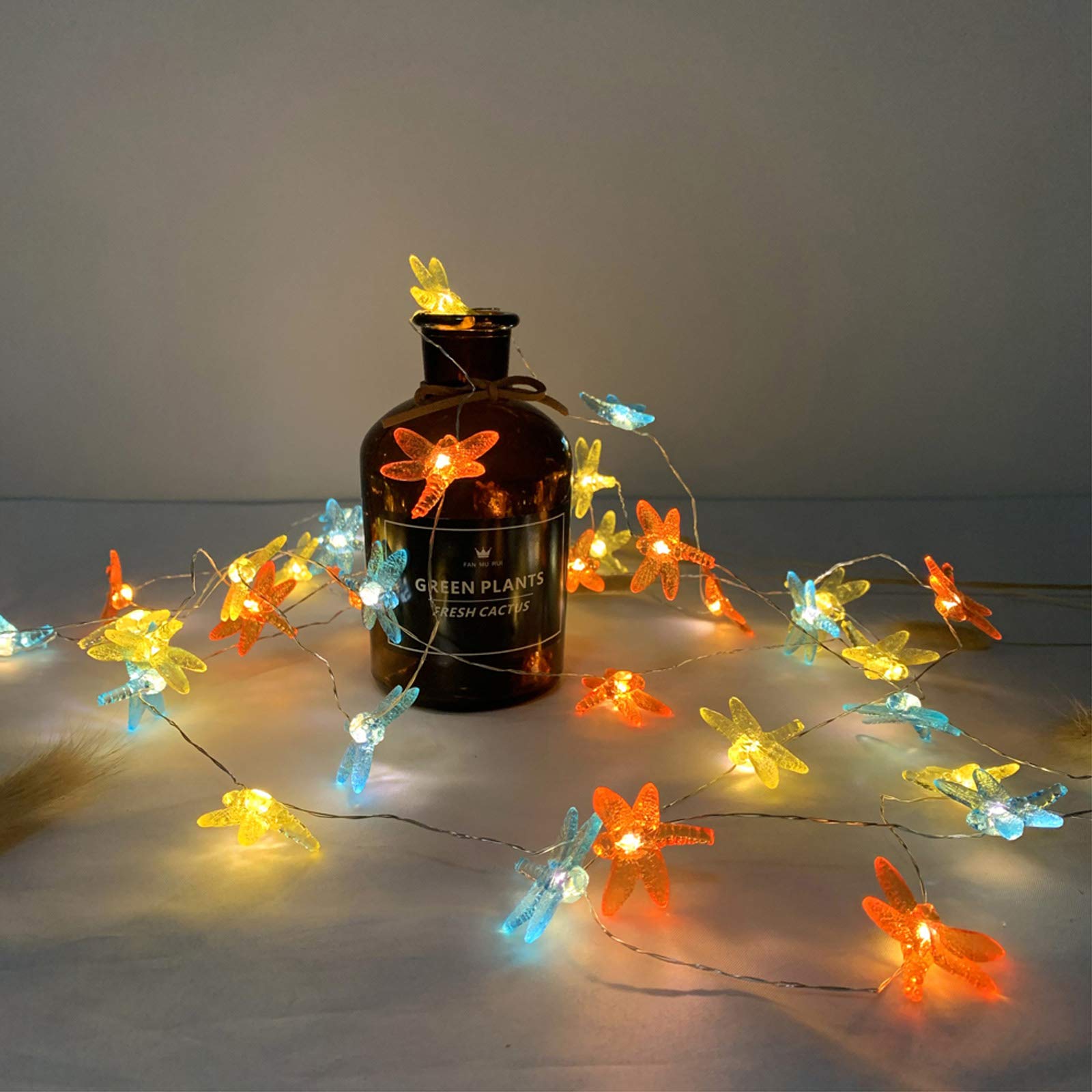 40 LED Dragonfly Decorative String Lights Battery Operated 8 Modes with Remote Control for Wedding  Party  Festival  Indoor  Outdoor