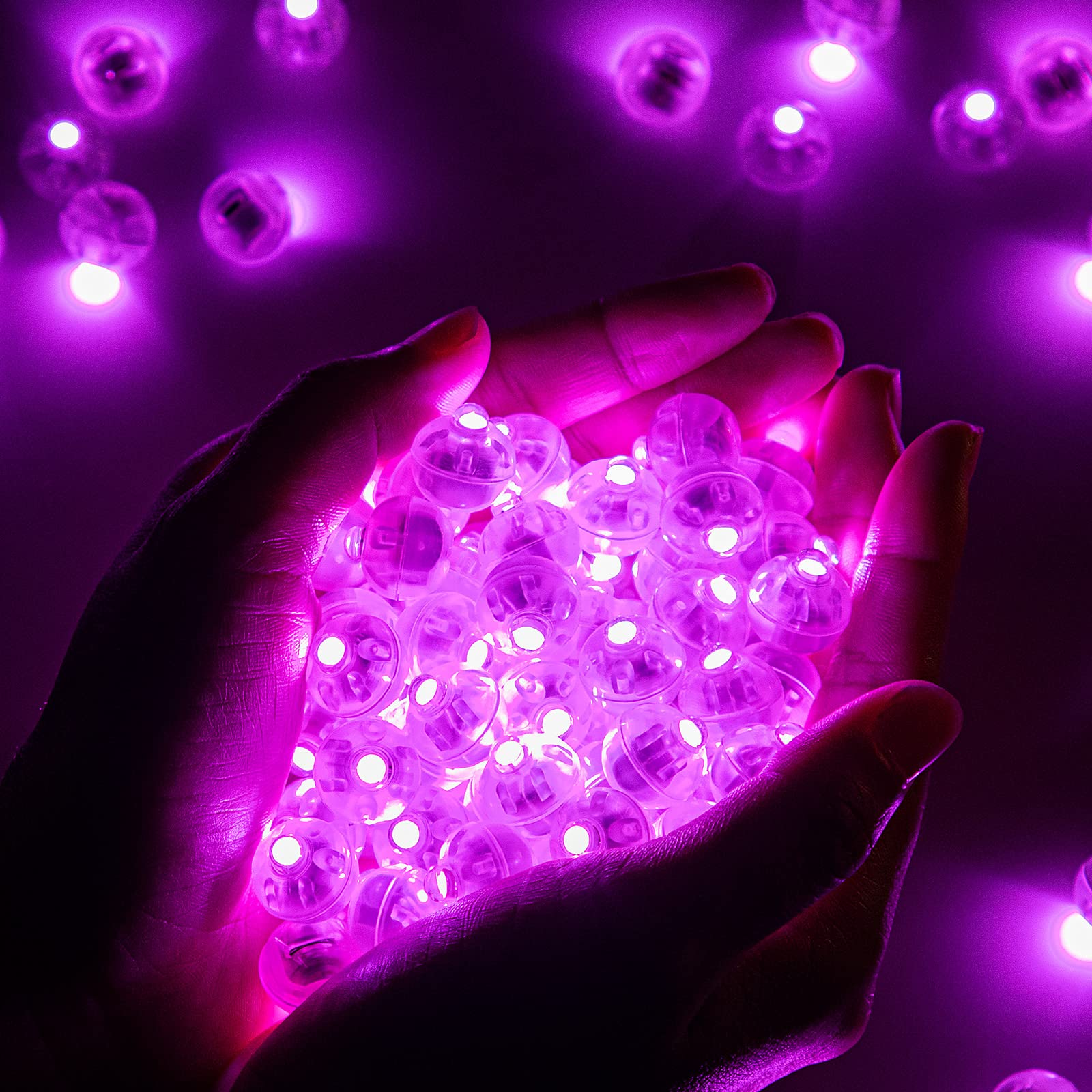 Aogist 100 Pcs Pink Led Balloon Light, Tiny Led Light Mini Round Ball Lamp For Paper Lantern Balloon Indoor Outdoor Party Event