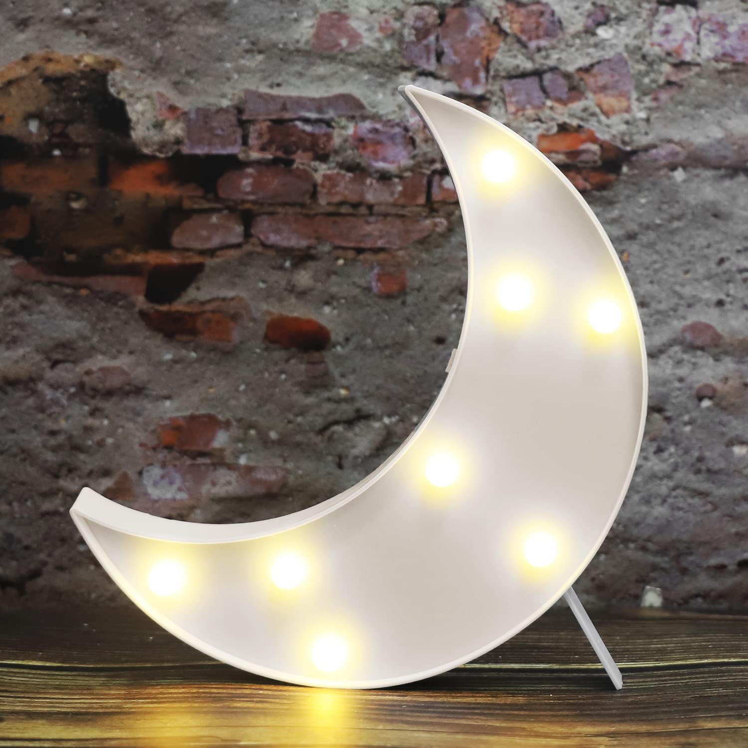 Vicila Led Moon Shaped Marquee Sign - Battery Operated Crescent Moon Lamp For Bedroom Decor