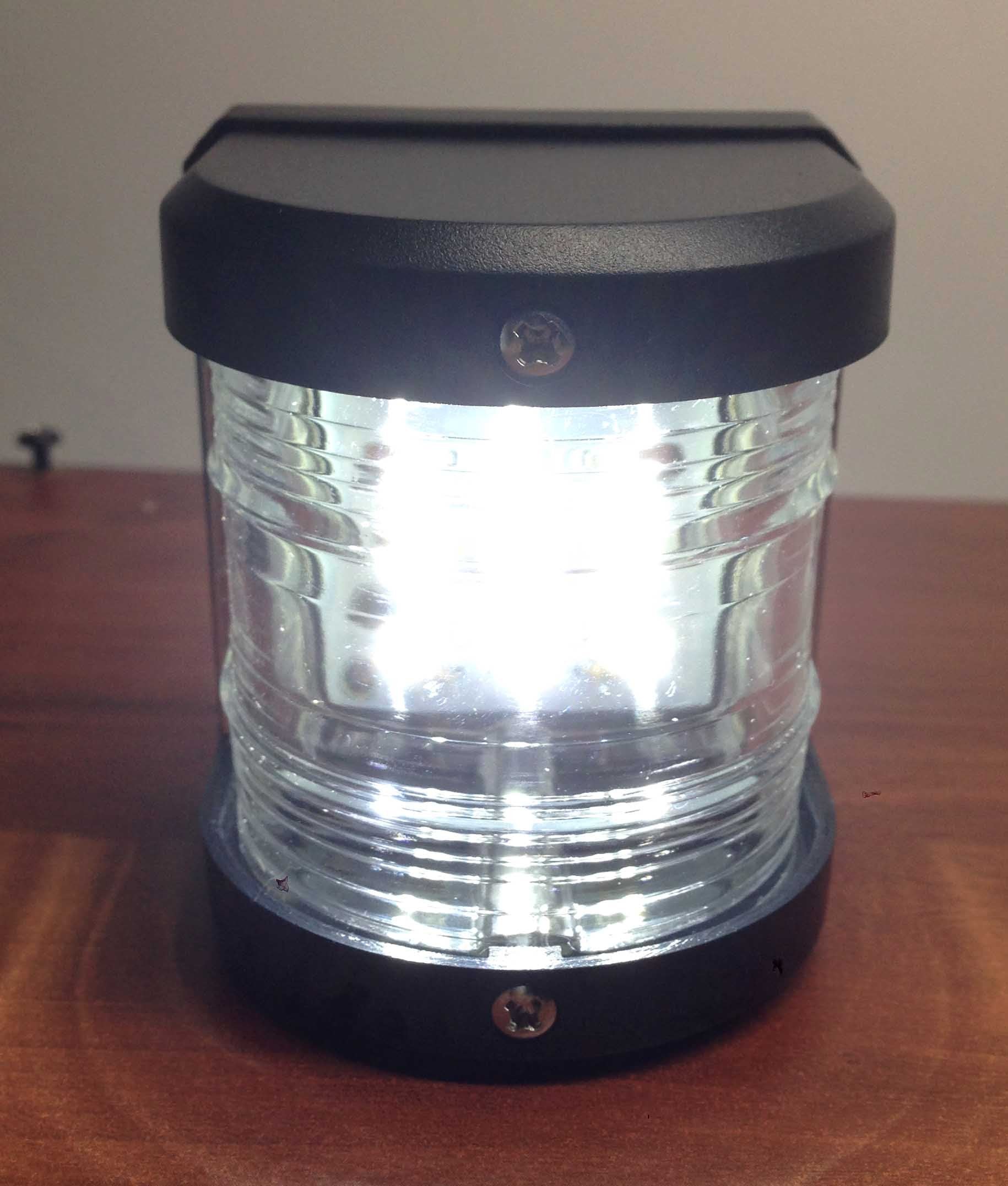 Pactrade Marine Boat Pontoon Led Navigation Light Black Abs Plastic Housing Boats Up To 12M Waterproof Ip:66 Surface Mount 2Nm (Masthead)