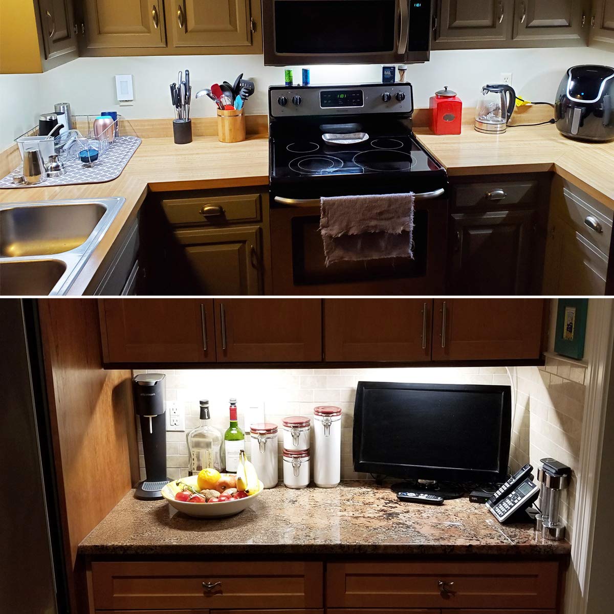 Litever Under Cabinet Light, 6 Pcs 20 Inches Flexible Led Strips With Power Adapter, 24W,1800 Lumen, Daylight 5000K. Suitable Fo