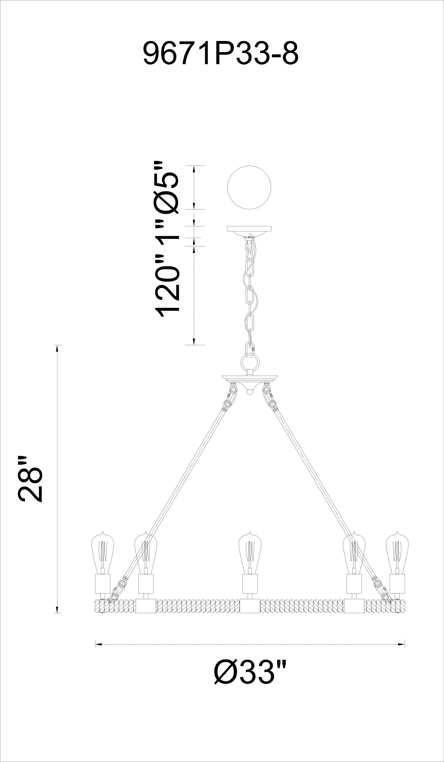Cwi Lighting Ganges 8-Light Black Metal Farmhouse Chandelier - Elegant Home Lighting