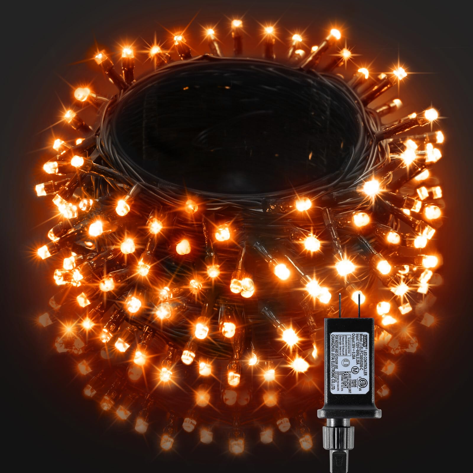 Blctec Halloween Lights Indoor Outdoor 300 Led 108Ft  Orange Halloween String Lights With 8 Modes  Ul Certified  Connectable Plug  Waterproof & Timer For Yard Porch Haunted House Holiday Decorations