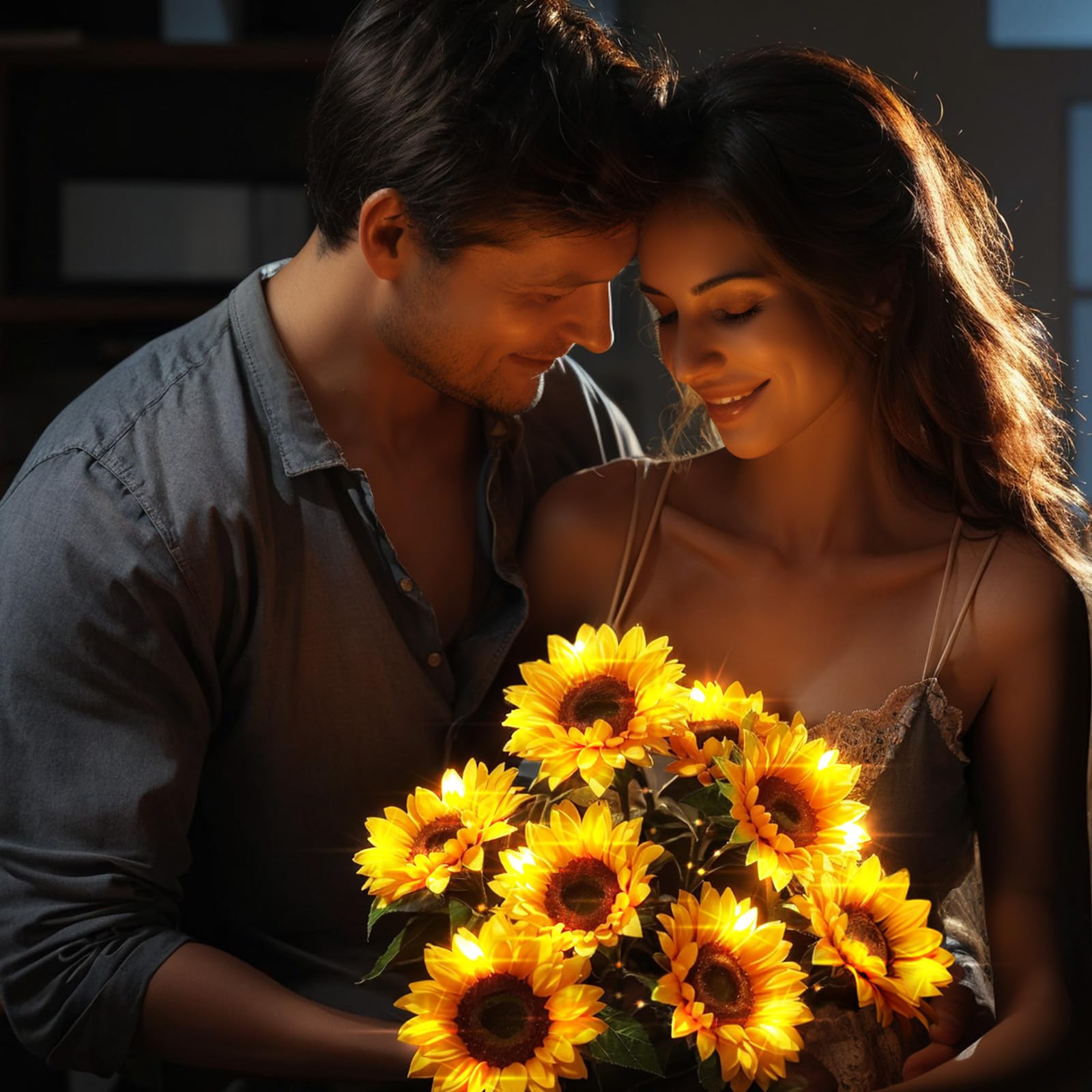 Bomier Solar Flowers - 3 Pack Waterproof Decorative Garden Lights With Sunflower Design