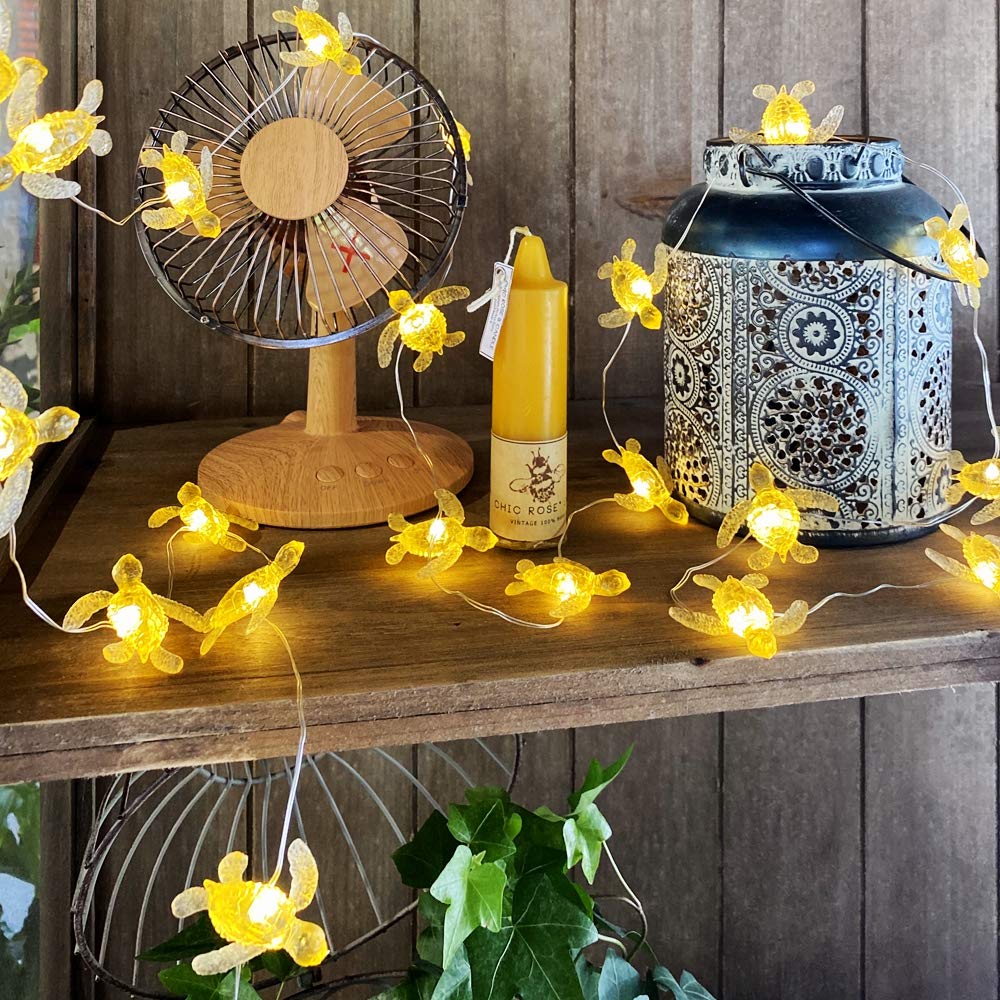 Sea Turtle Fairy Lights Ocean Theme String Lights Indoor-Cute Beach Lights Usb Plug In & Battery Operated 10Ft 30 Leds With Remote Control- Decorative Lights For Christmas Tree Bedroom Camping