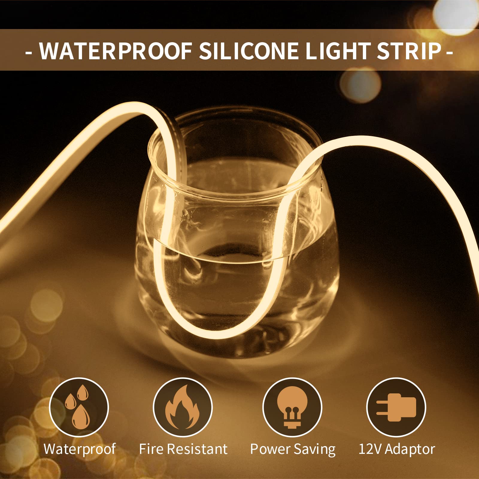 Owofydr 2Pcs/32.8Ft/10M/Warm White Led Strip Lights - Flexible And Waterproof Neon Rope Light With Installation Accessories For