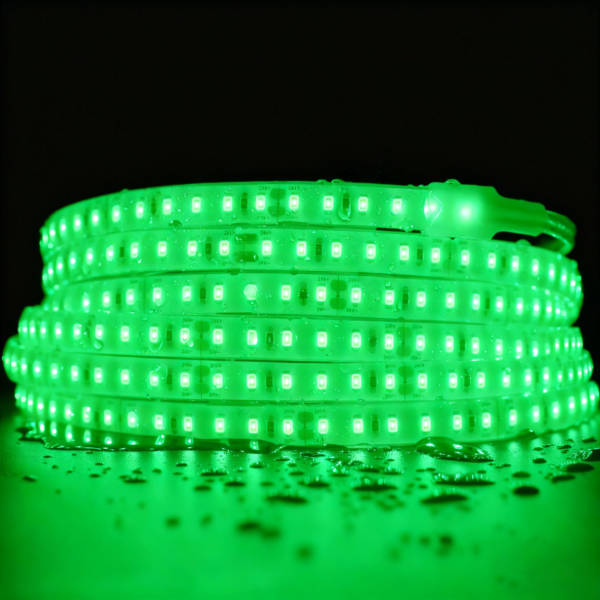 SuperLightingLED Flex Green LED Band Sauna Room Lighting  DC24V Durable High-temperature Resistant Dimmable Trimmable 5m/16.4ft 600 LEDs Bright IP68 Vapor Tight Chromotherapy Light for Sauna (Green)