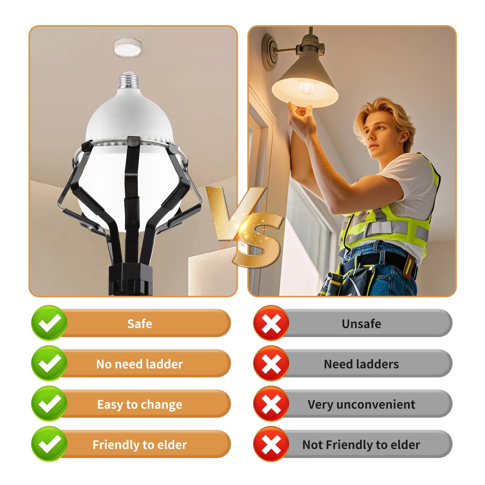 13Ft Light Bulb Changer For High Ceilings Light Bulb Changer Pole Ceiling With Pole High Ceiling With Baskets And Suction Cup Te