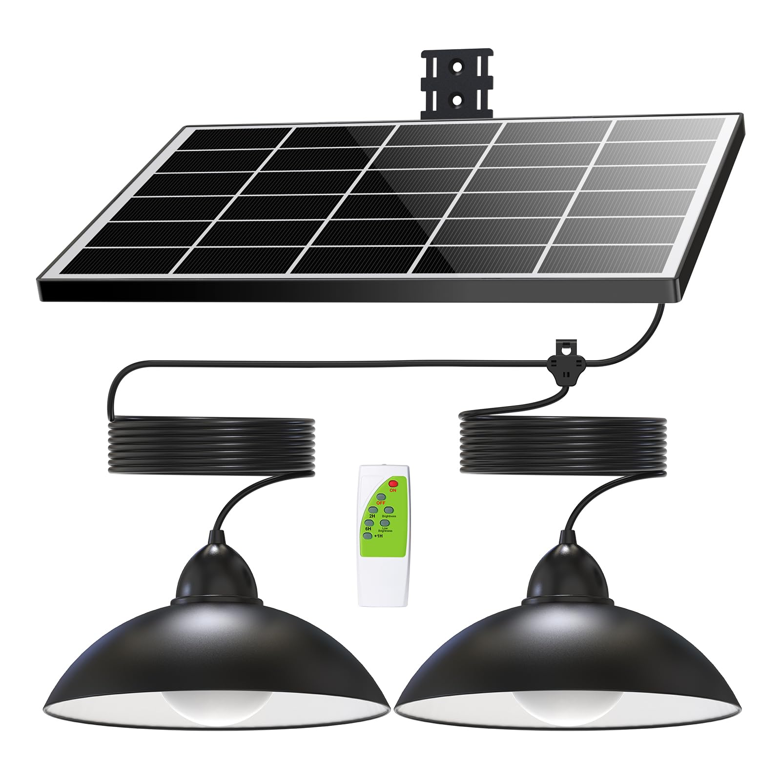 Lightonight Solar Pendant Lights IP65 Weatherproof Dusk to Dawn Solar Shed Lamp with Remote Controller for Outdoor Gazebo Barn Chicken Coop Bullpen Pig Pen Stables Tents
