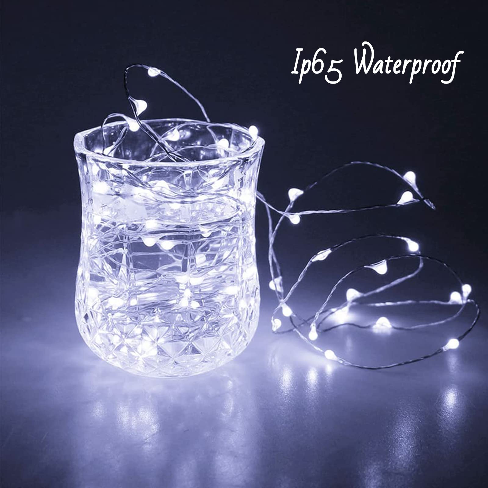 Ineximun 24 Pack Led Fairy Lights Battery Operated 7Ft 20Led Mini String Lights Waterproof Christmas Lights For Mason Jars Bedroom Diy Party Wedding Christmas Decor White
