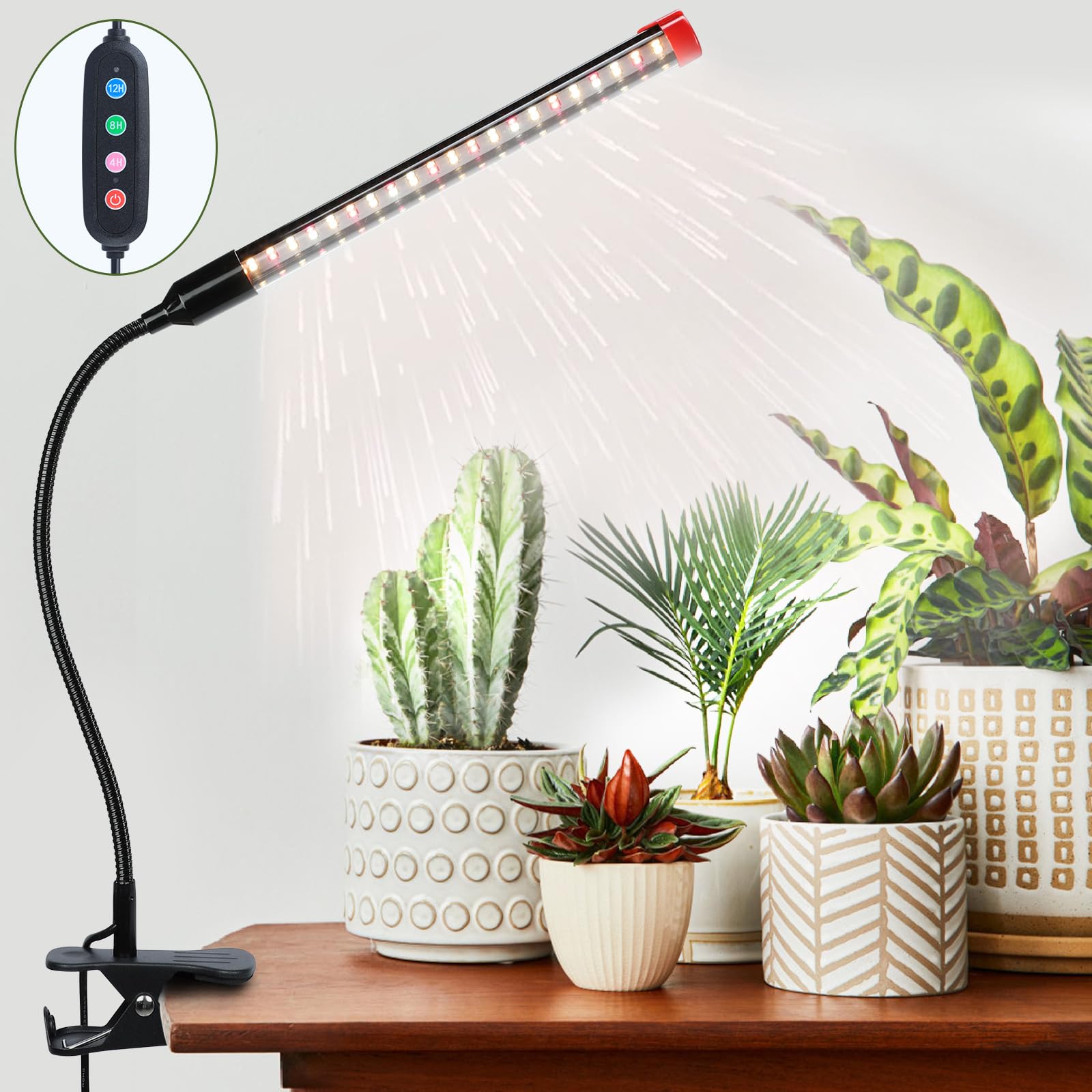 Game Changer! 9W Power Home Plug, Not 5W Adapter, Fecida Clip Grow Lights For Indoor Plants With Timer, Enough Bright Like Sun For Your Indoor Plants, Led Plant Growing Lamps For Bonsai, Pot Plant