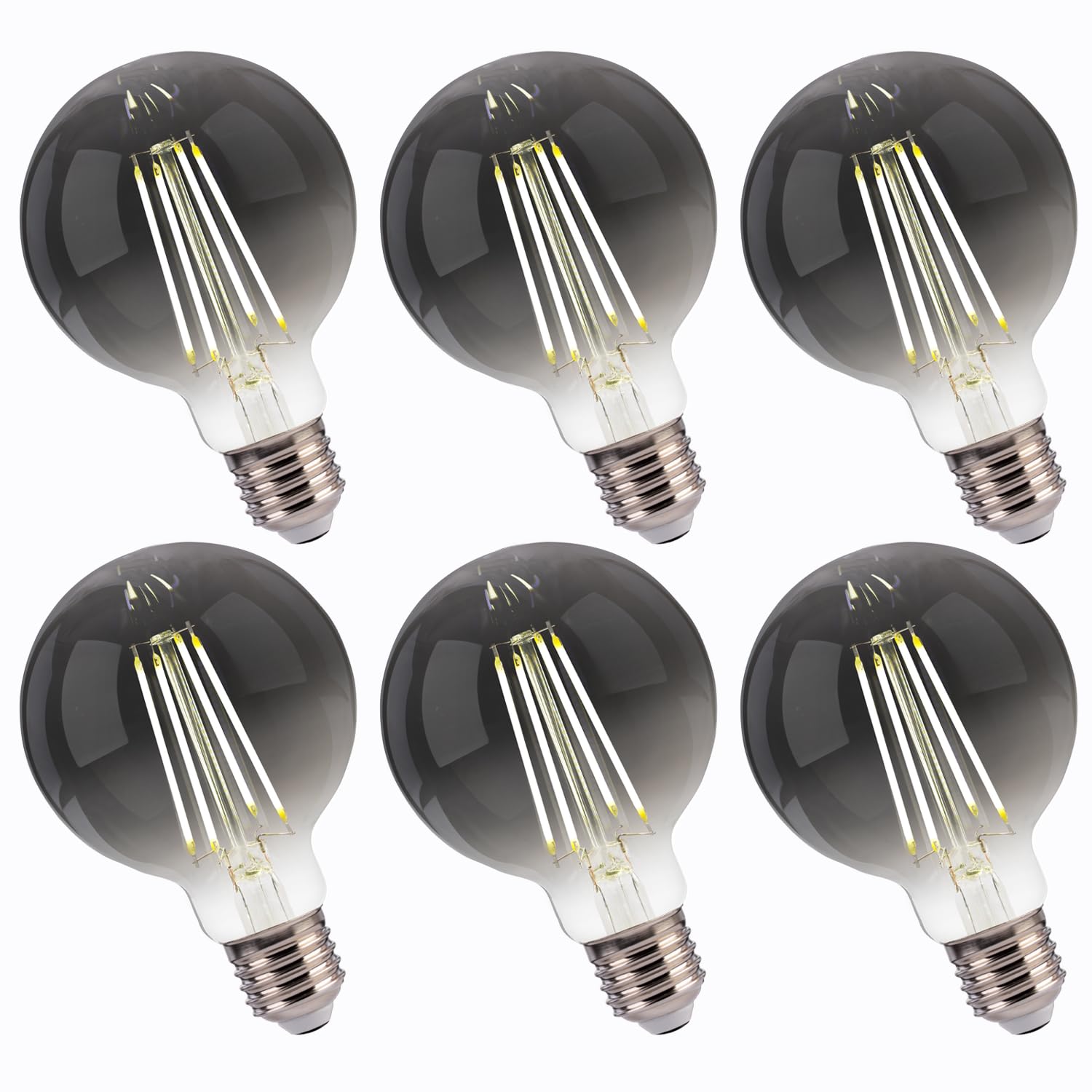 Flsnt 6 Pack G25 Led Globe Edison Bulbs, 5000K Daylight Decorative Light Bulbs, Cri82+ Dimmable, 40W Equivalent, 300Lm, E26 Base