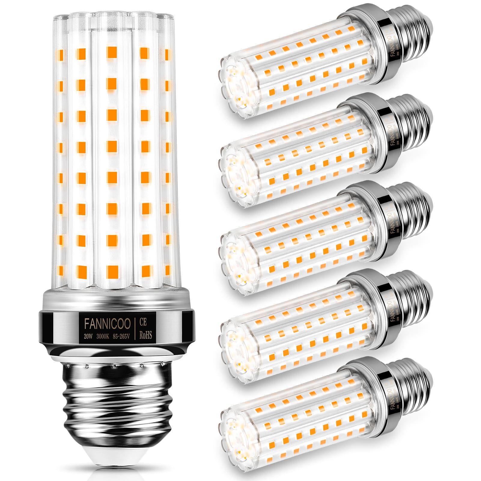 Led Light Bulb 150W Equivalent 2000Lumen 3000K Warm White 20W Led Corn Light Bulb E26/E27 Base Non-Dimmable Ceiling Fan Light Bu