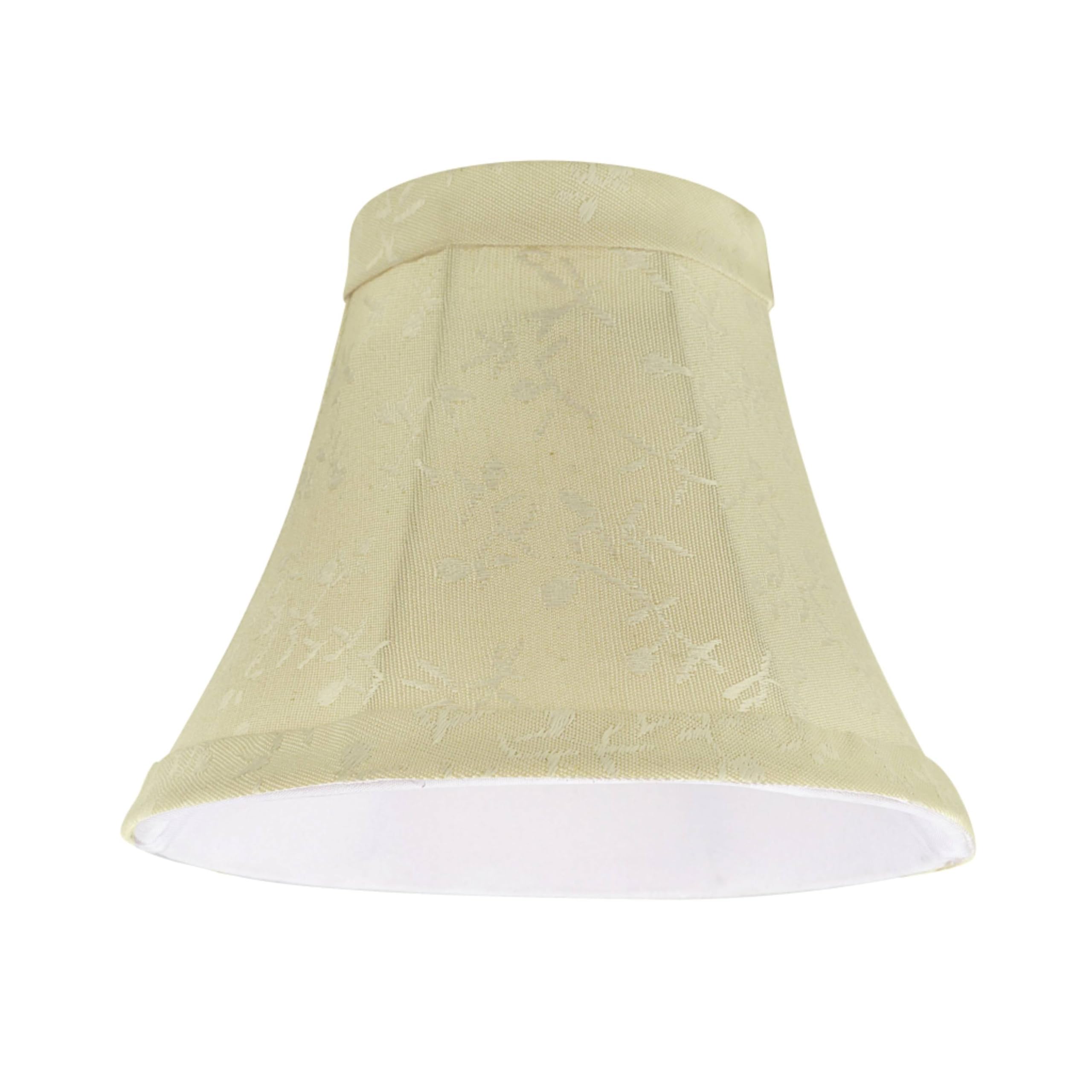 Aspen Creative 30011, Bell Chandelier, Butter Crme Checkered Pattern, Set Of 1 Clip-On Lamp Shade, 3'' Top X 6'' Bottom X 5'' Sl