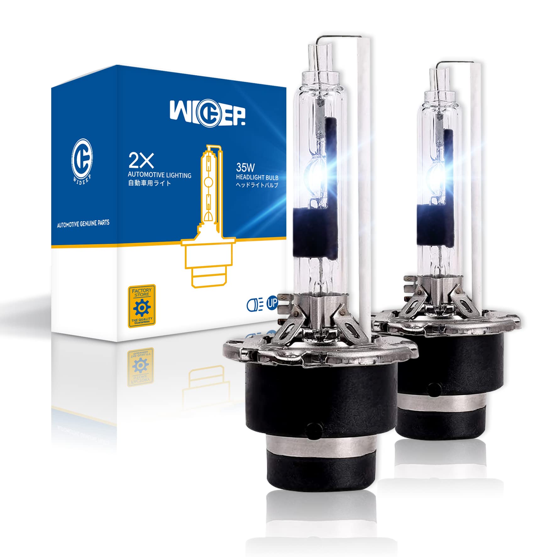 wideep D2R Xenon HID Headlight Bulbs 6000K 35W Low Beam Replacement 2 Pcs